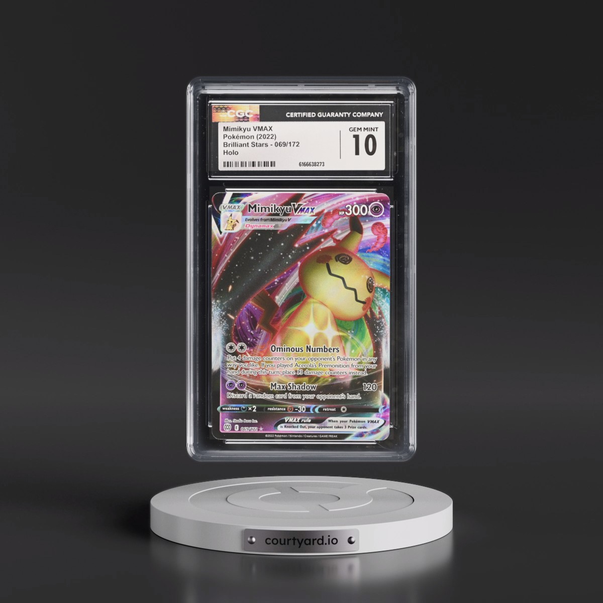 2022 Brilliant Stars #069/172 Mimikyu VMAX - Holo (CGC 10 GEM MINT)