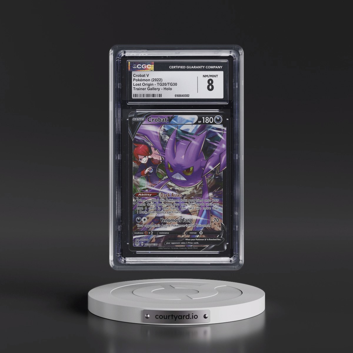 2022 Lost Origin Crobat V - Trainer Gallery Holo #TG20/TG30 CGC 8