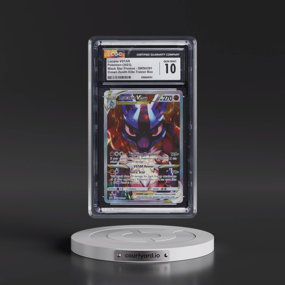2017 Black Star Promos - Sword & Shield #SWSH291 Lucario VSTAR - Crown Zenith Elite Trainer Box (Holo) (CGC 10 GEM MINT)