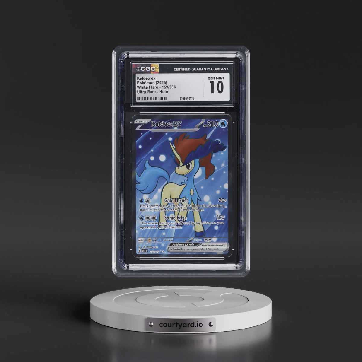 2025 White Flare - WHT EN #159/086 Keldeo ex - Ultra Rare Holo (CGC 10 GEM MINT)