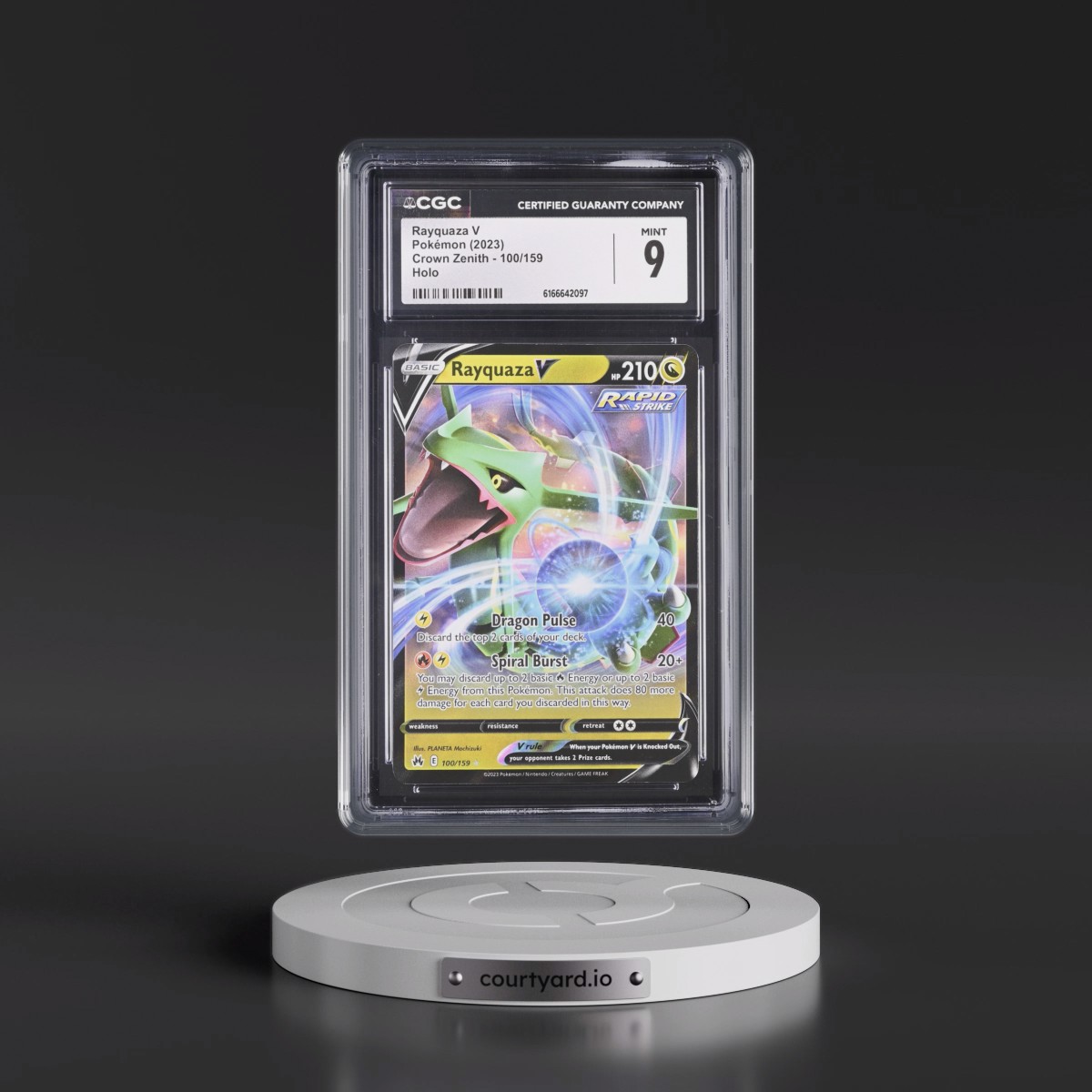 2023 Crown Zenith Rayquaza V - Holo #100/159 CGC 9