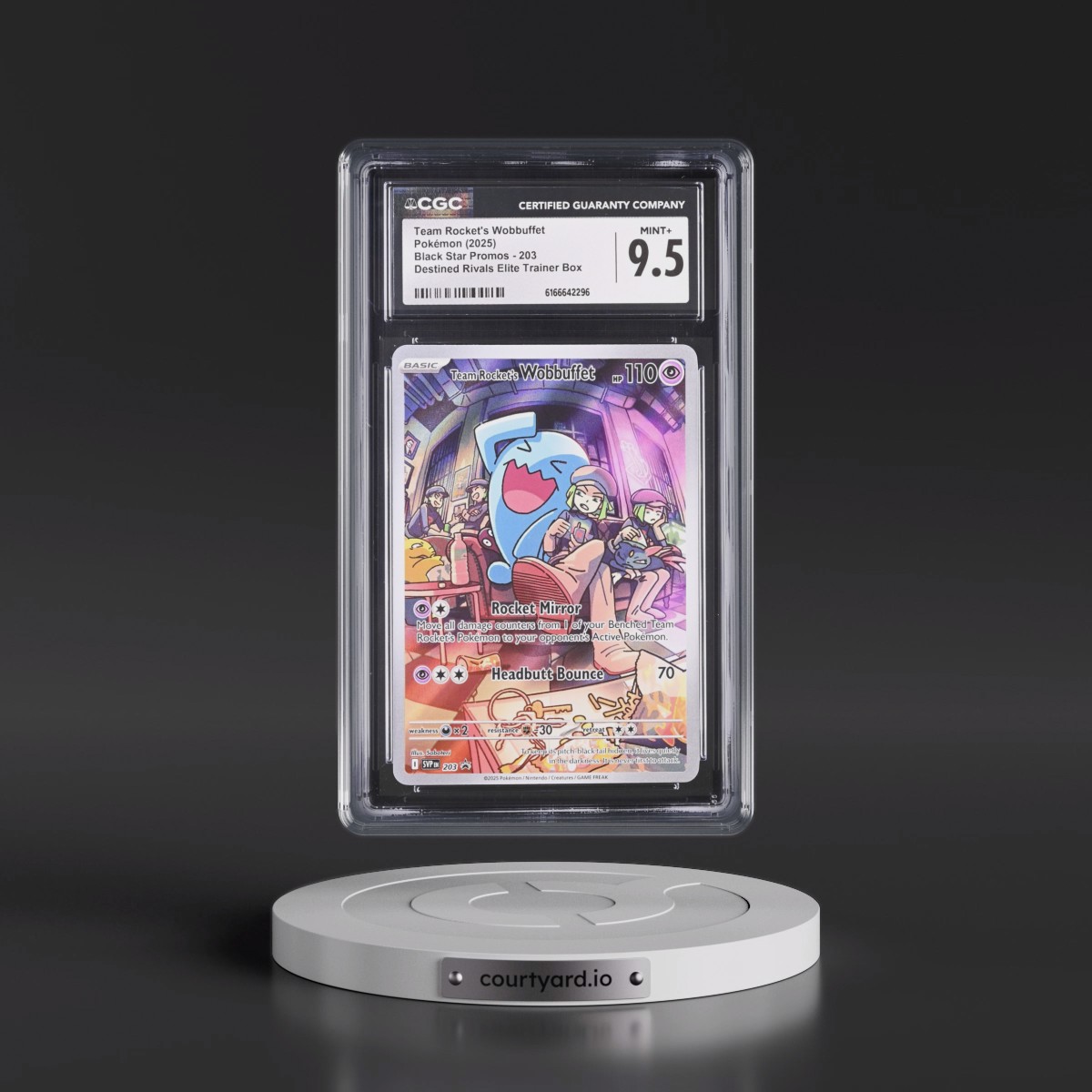 2023 Black Star Promos - Scarlet & Violet SVP EN Team Rocket's Wobbuffet - Destined Rivals Elite Trainer Box (Holo) #203 CGC 9.5