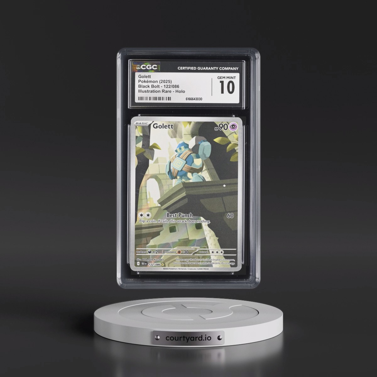 2025 Black Bolt - BLK EN Golett - Illustration Rare Holo #122/086 CGC 10