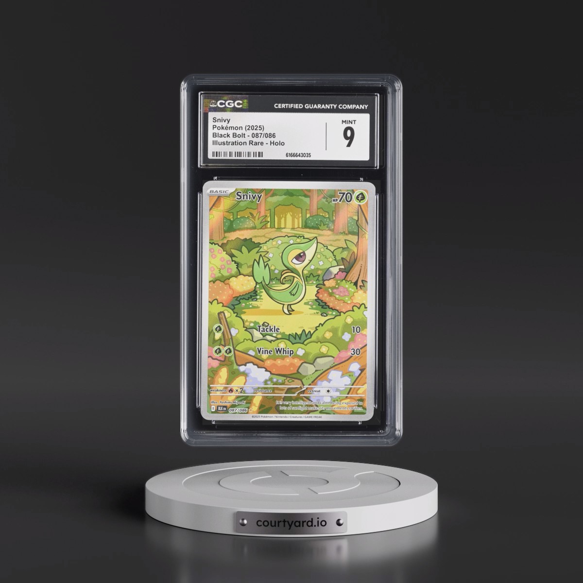 2025 Black Bolt - BLK EN #087/086 Snivy - Illustration Rare Holo (CGC 9 MINT)