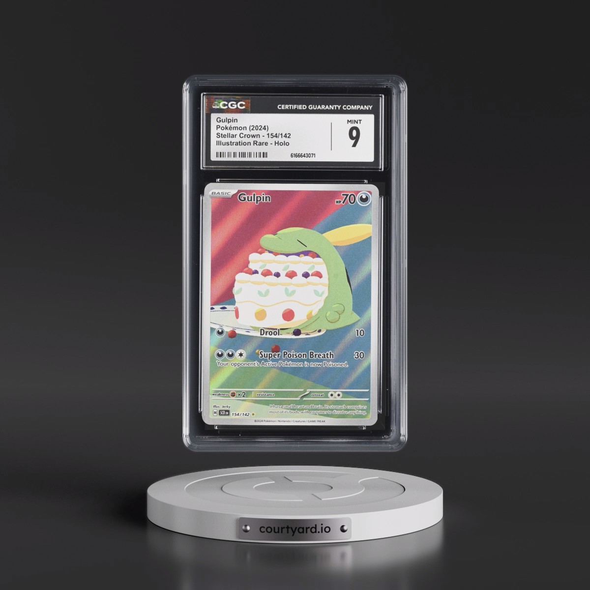 2024 Stellar Crown - SCR EN #154/142 Gulpin - Illustration Rare Holo (CGC 9 MINT)