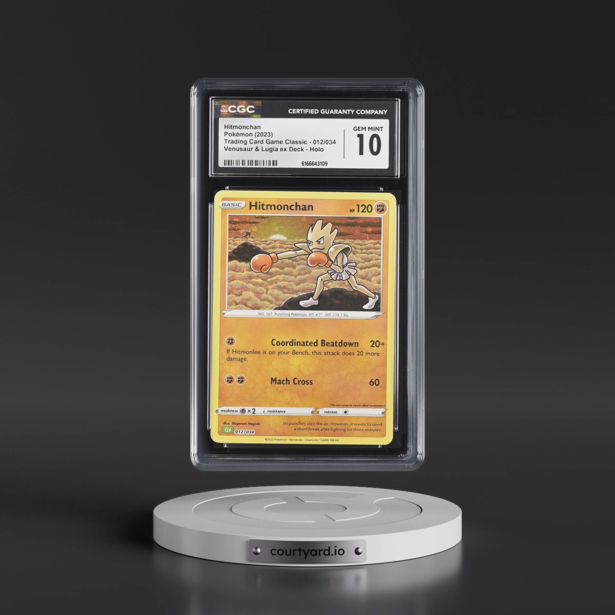 2023 Trading Card Game Classic - CLV, CLC, CLB #012/034 Hitmonchan - Venusaur & Lugia ex Deck - CLV Holo (CGC 10 GEM MINT)