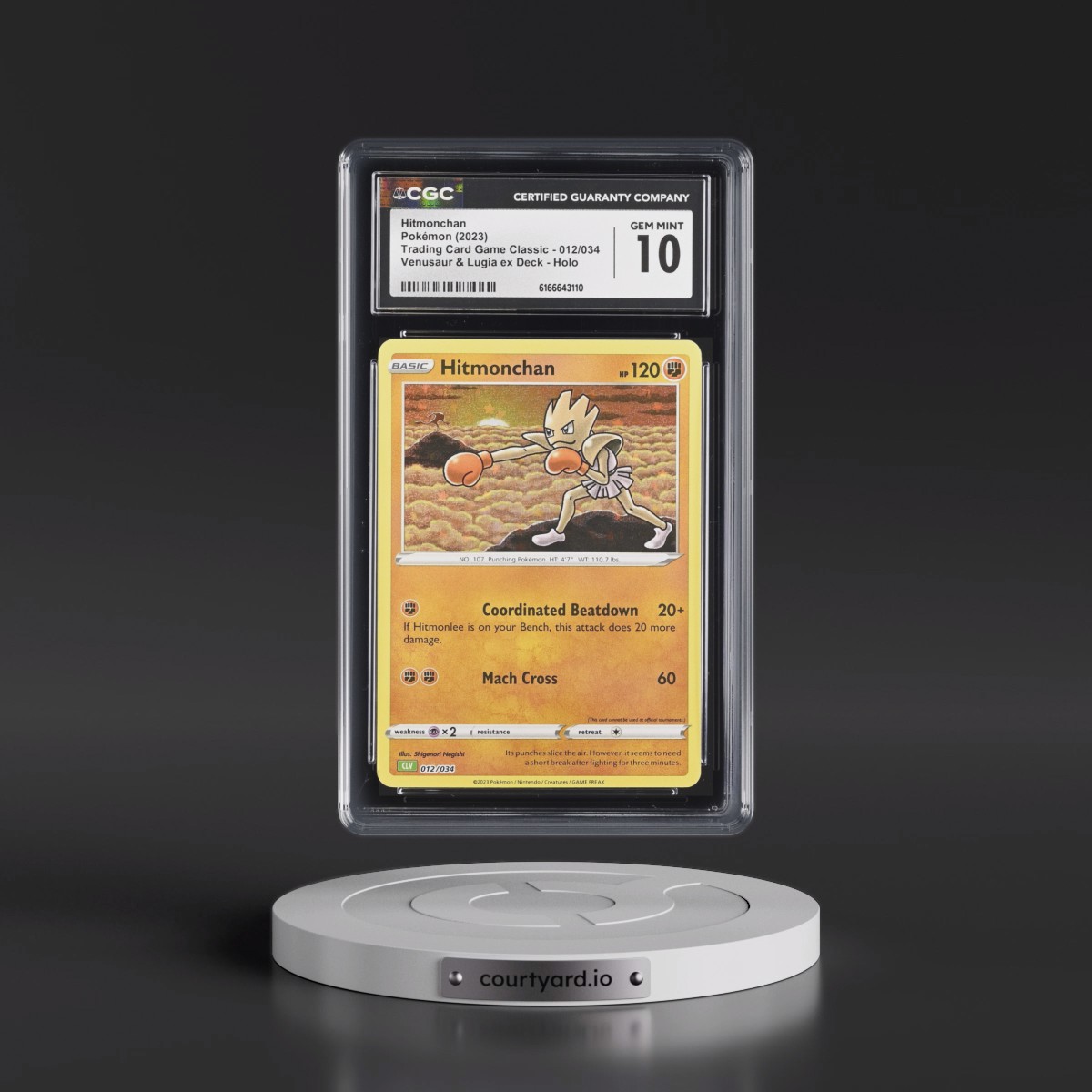2023 Trading Card Game Classic - CLV, CLC, CLB #012/034 Hitmonchan - Venusaur & Lugia ex Deck - CLV Holo (CGC 10 GEM MINT)