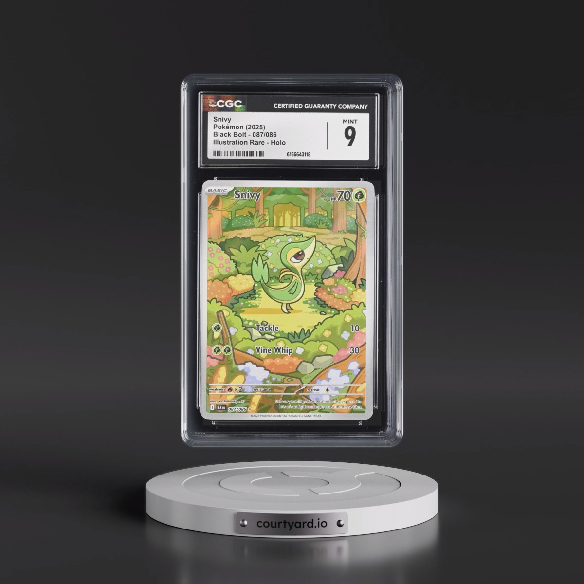 2025 Black Bolt - BLK EN #087/086 Snivy - Illustration Rare Holo (CGC 9 MINT)