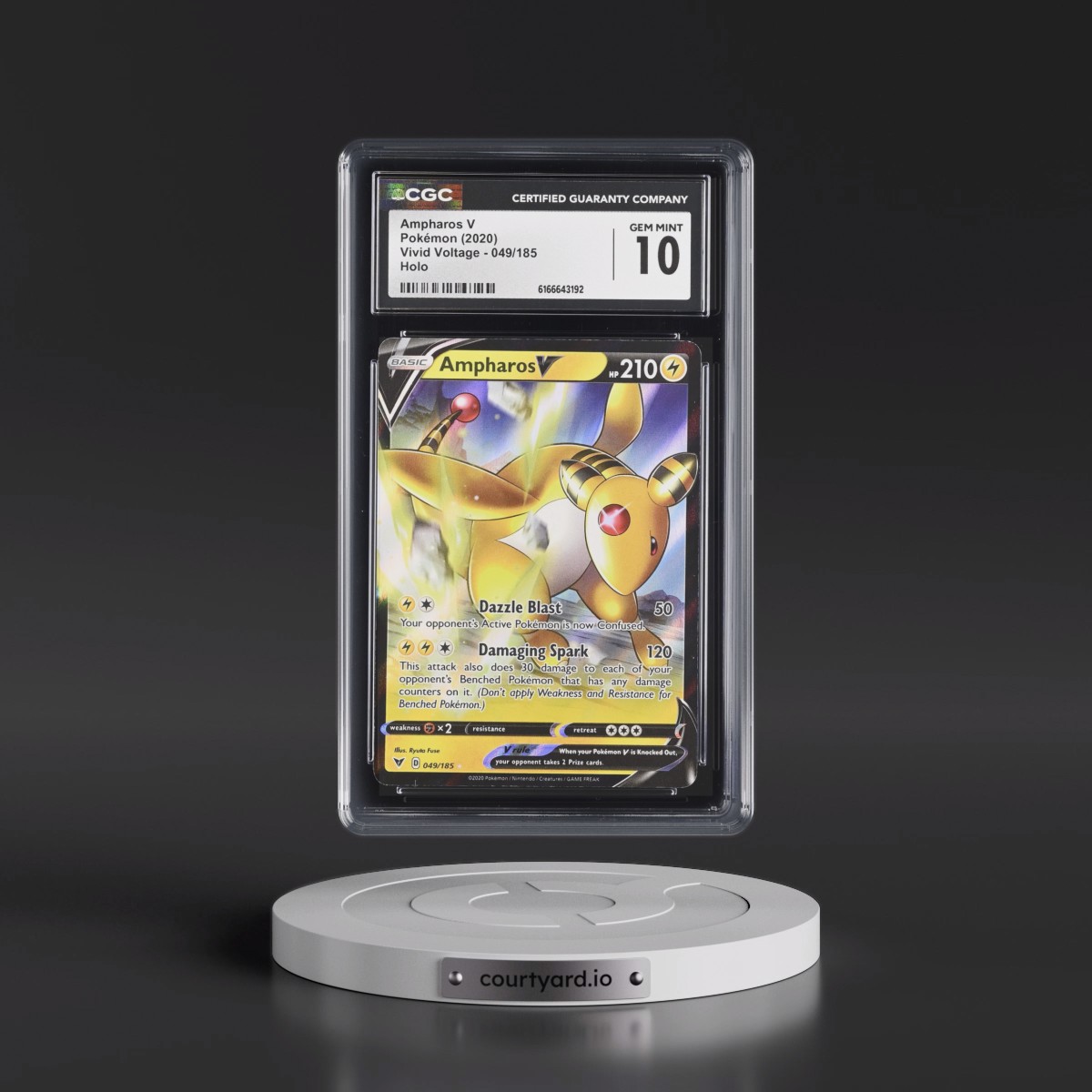 2020 Vivid Voltage Ampharos V - Holo #049/185 CGC 10
