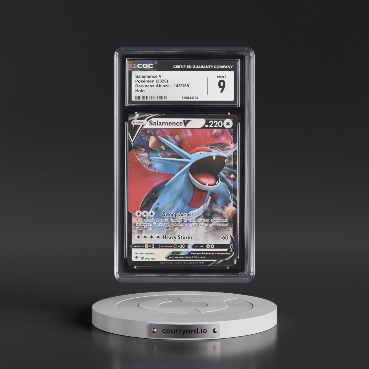 2020 Darkness Ablaze #143/189 Salamence V - Holo (CGC 9 MINT)