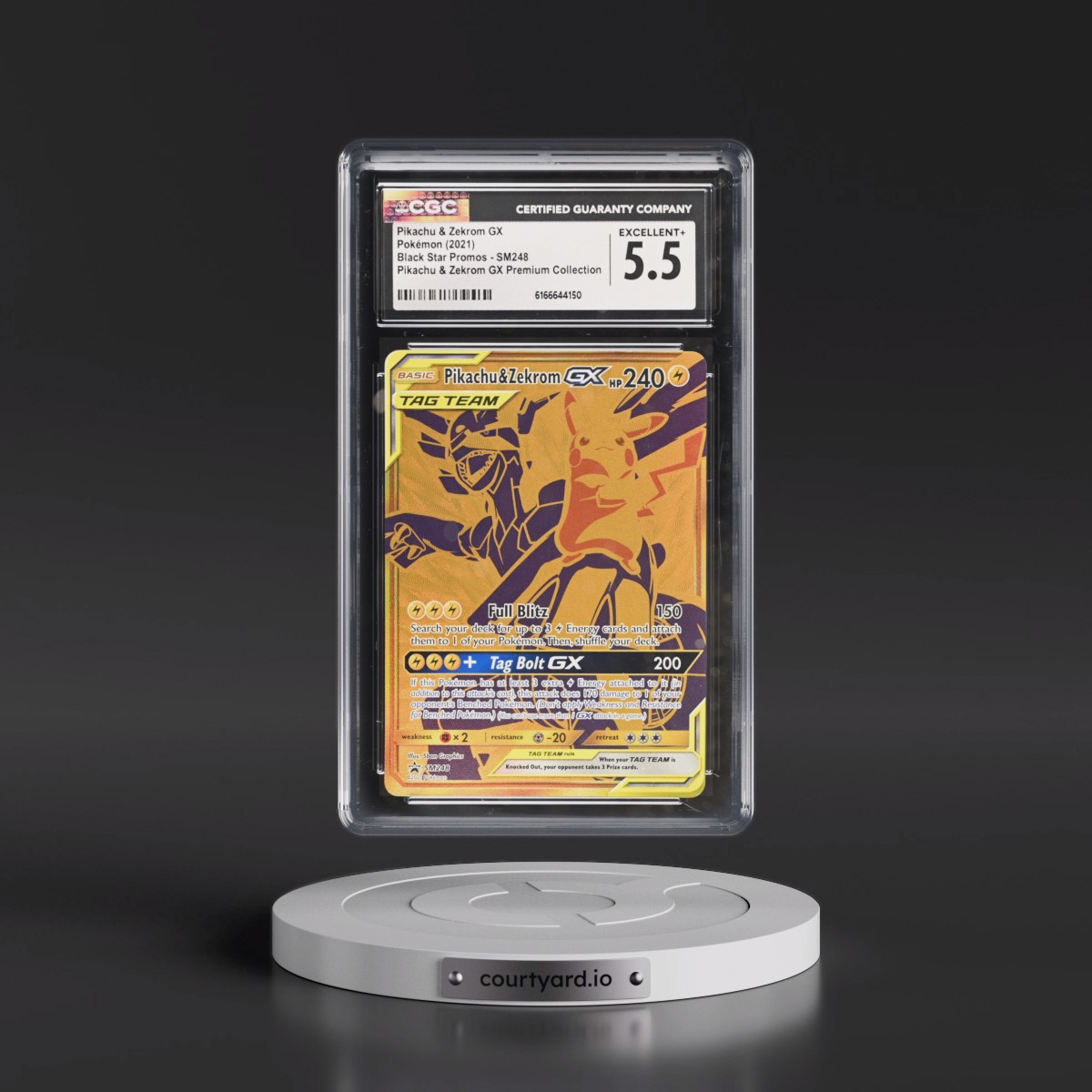 2016 Black Star Promos - Sun & Moon Pikachu & Zekrom GX - Pikachu & Zekrom GX Premium Collection (Holo) #SM248 CGC 5.5