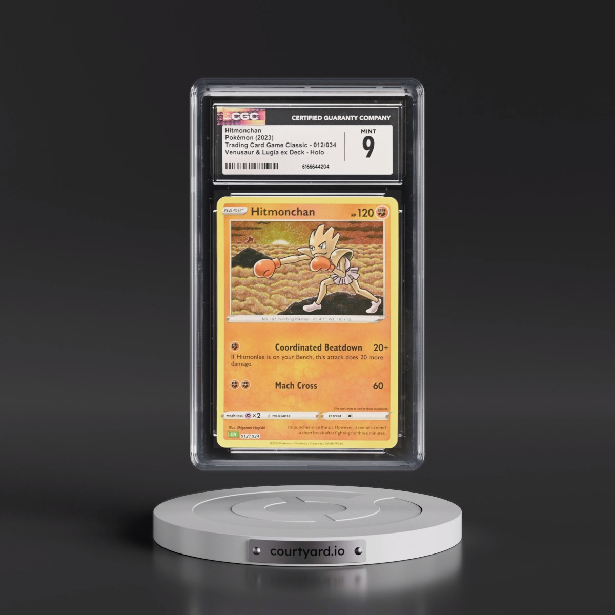 2023 Trading Card Game Classic - CLV, CLC, CLB #012/034 Hitmonchan - Venusaur & Lugia ex Deck - CLV Holo (CGC 9 MINT)