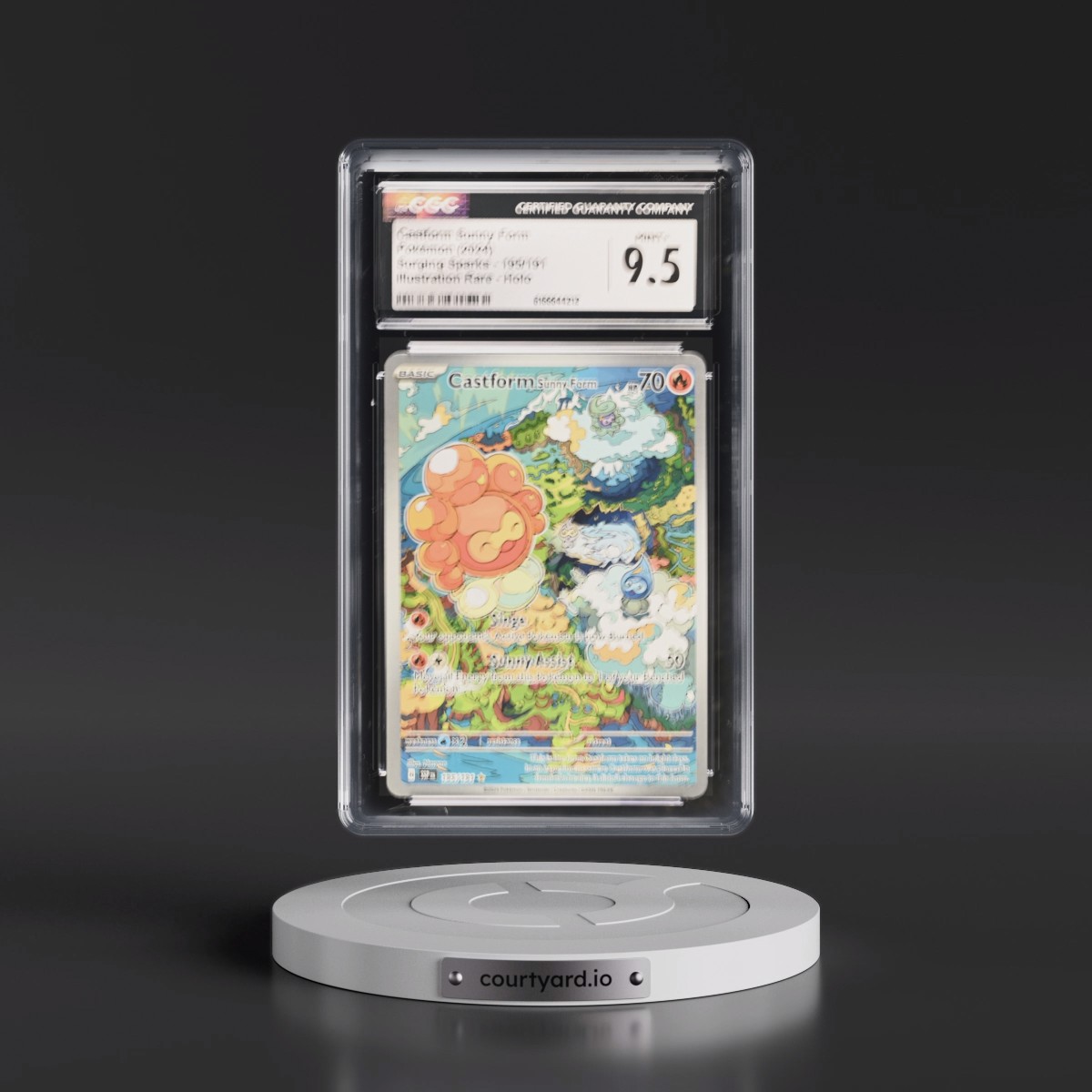 2024 Surging Sparks - SSP EN #195/191 Castform Sunny Form - Illustration Rare Holo (CGC 9.5 MINT+)