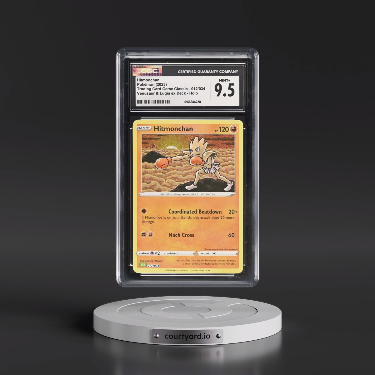 2023 Trading Card Game Classic - CLV, CLC, CLB #012/034 Hitmonchan - Venusaur & Lugia ex Deck - CLV Holo (CGC 9.5 MINT+)