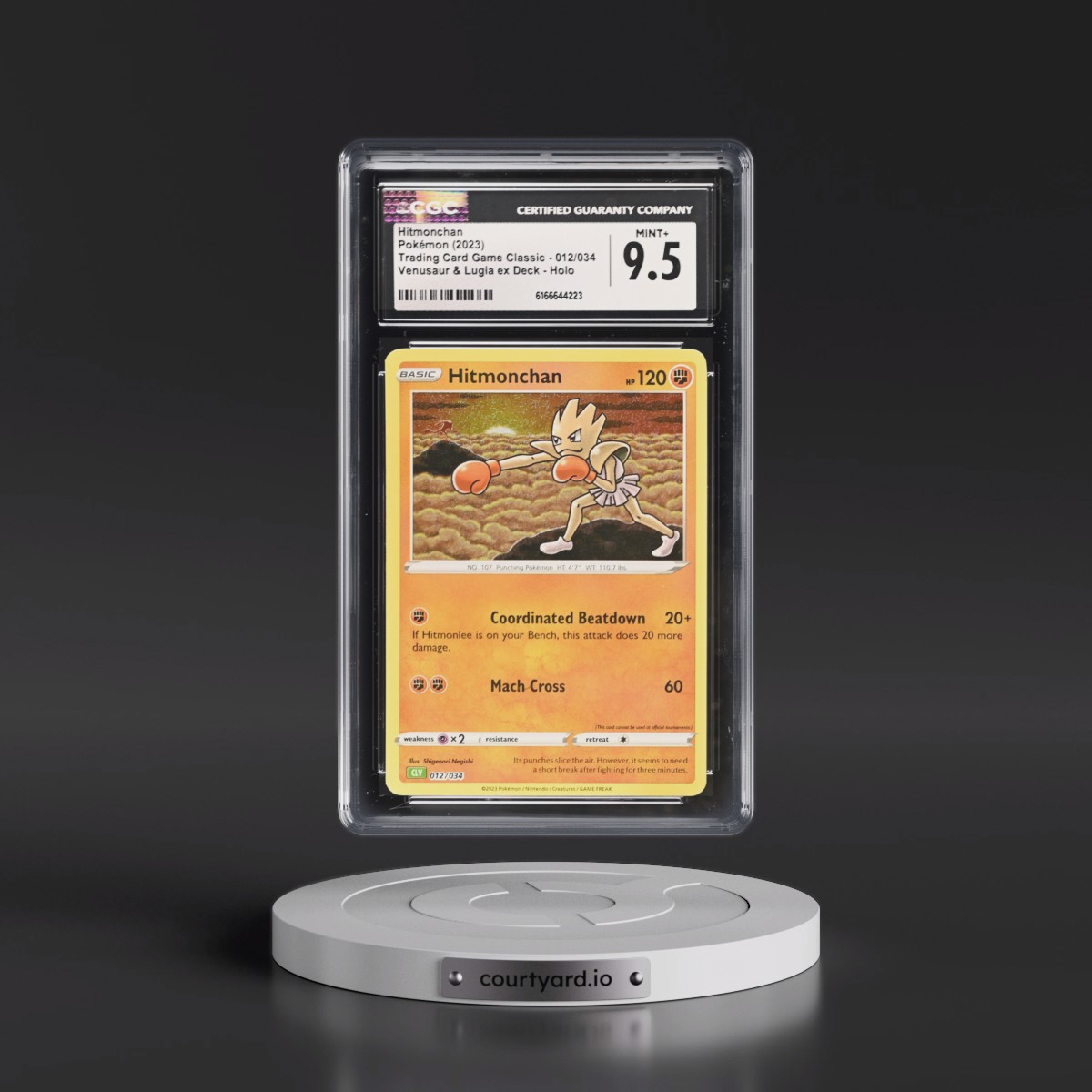 2023 Trading Card Game Classic - CLV, CLC, CLB #012/034 Hitmonchan - Venusaur & Lugia ex Deck - CLV Holo (CGC 9.5 MINT+)