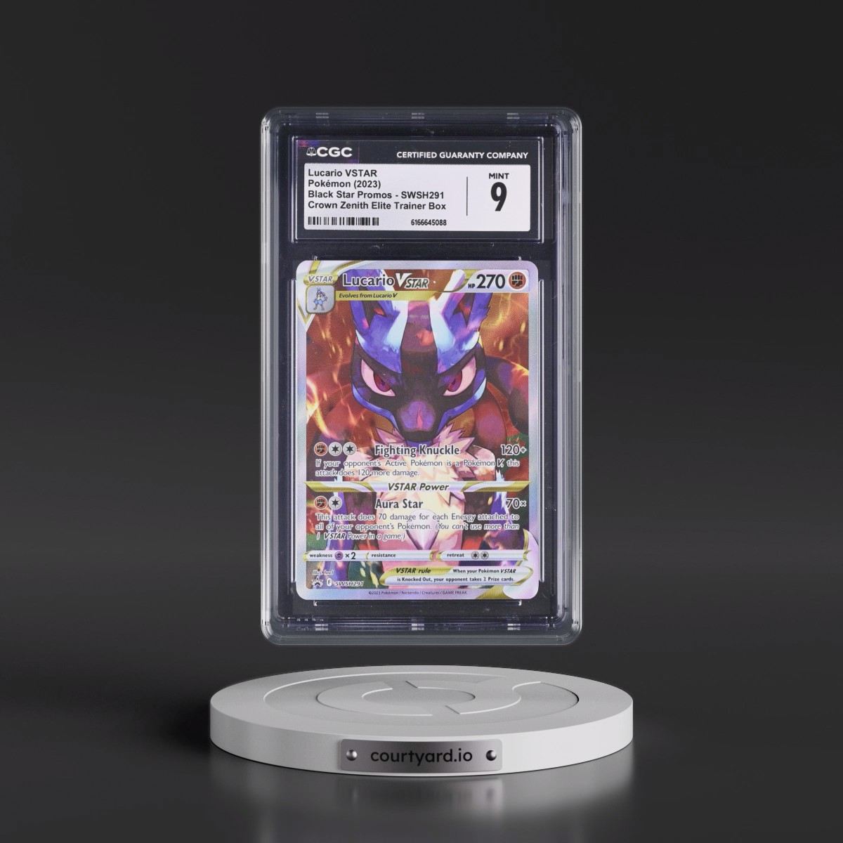 2017 Black Star Promos - Sword & Shield #SWSH291 Lucario VSTAR - Crown Zenith Elite Trainer Box (Holo) (CGC 9 MINT)