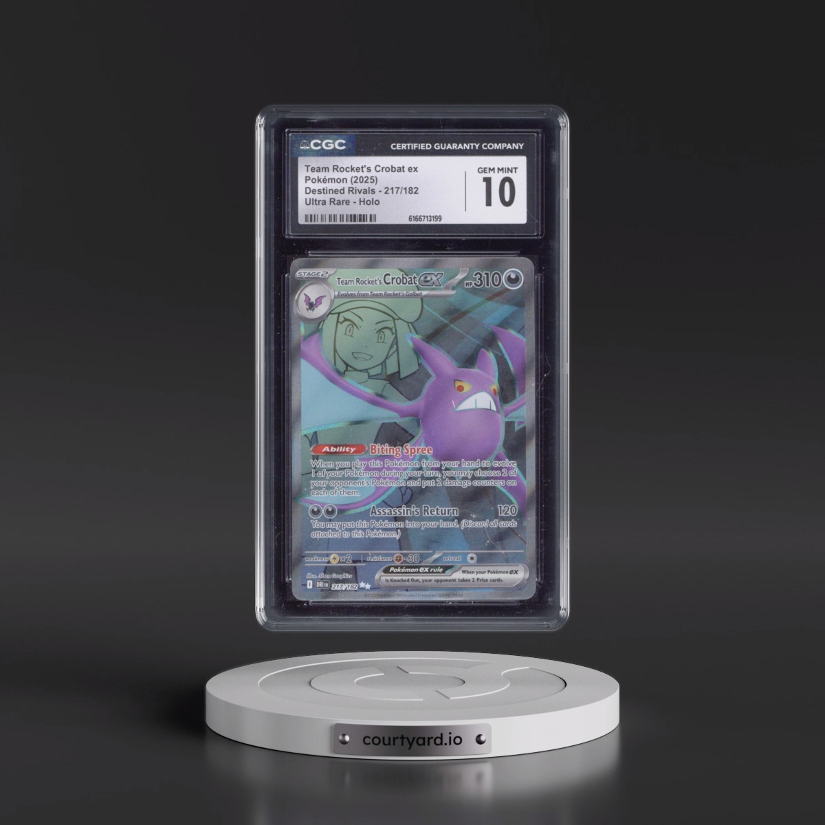 2025 Destined Rivals - DRI EN #217/182 Team Rocket's Crobat ex - Ultra Rare Holo (CGC 10 GEM MINT)