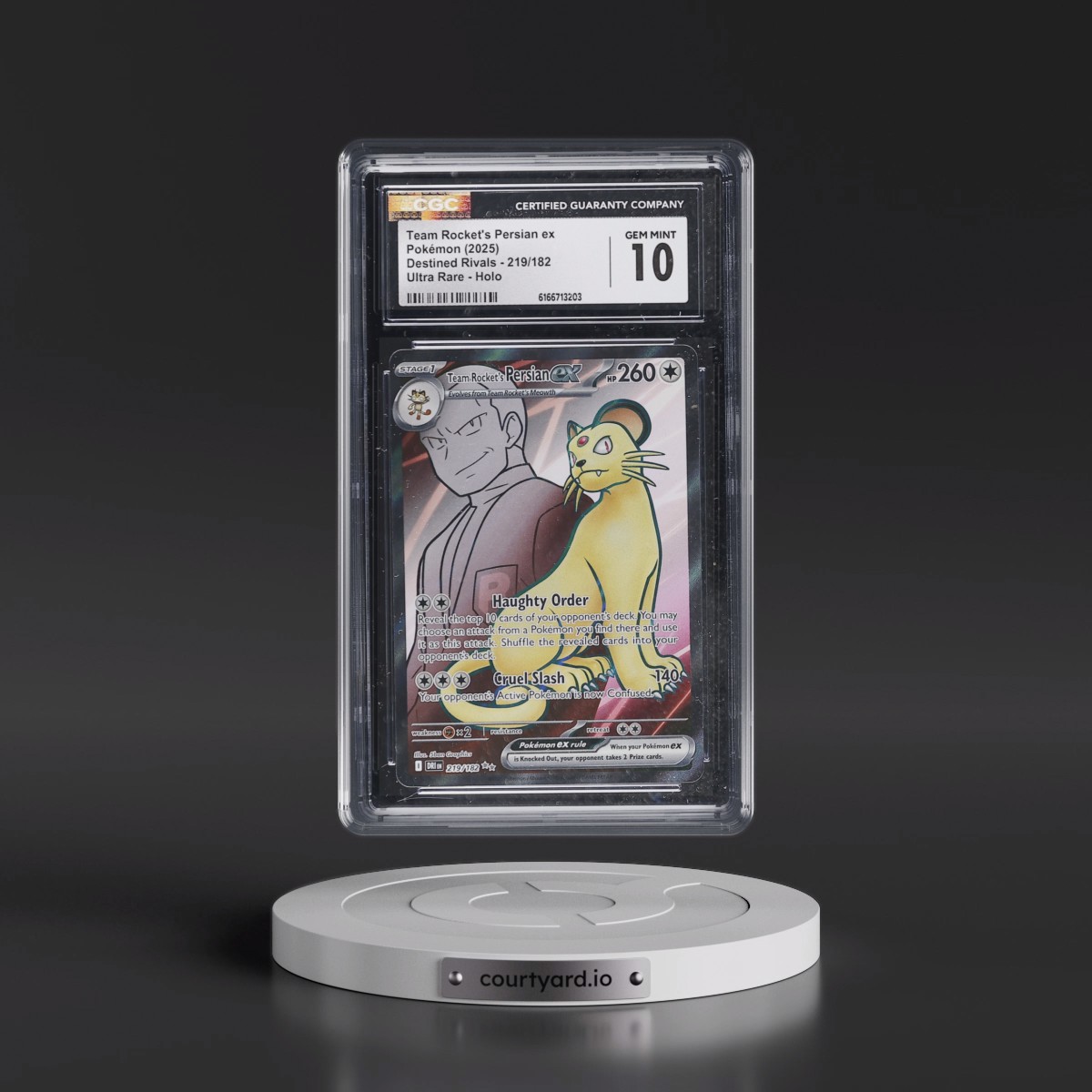 2025 Destined Rivals - DRI EN #219/182 Team Rocket's Persian ex - Ultra Rare Holo (CGC 10 GEM MINT)