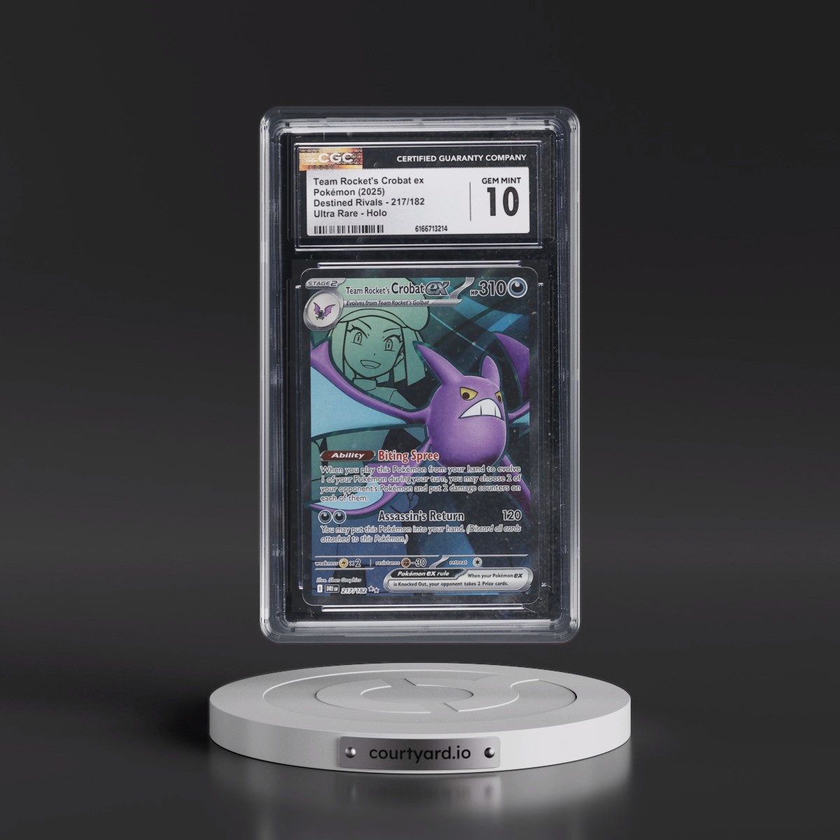 2025 Destined Rivals - DRI EN #217/182 Team Rocket's Crobat ex - Ultra Rare Holo (CGC 10 GEM MINT)