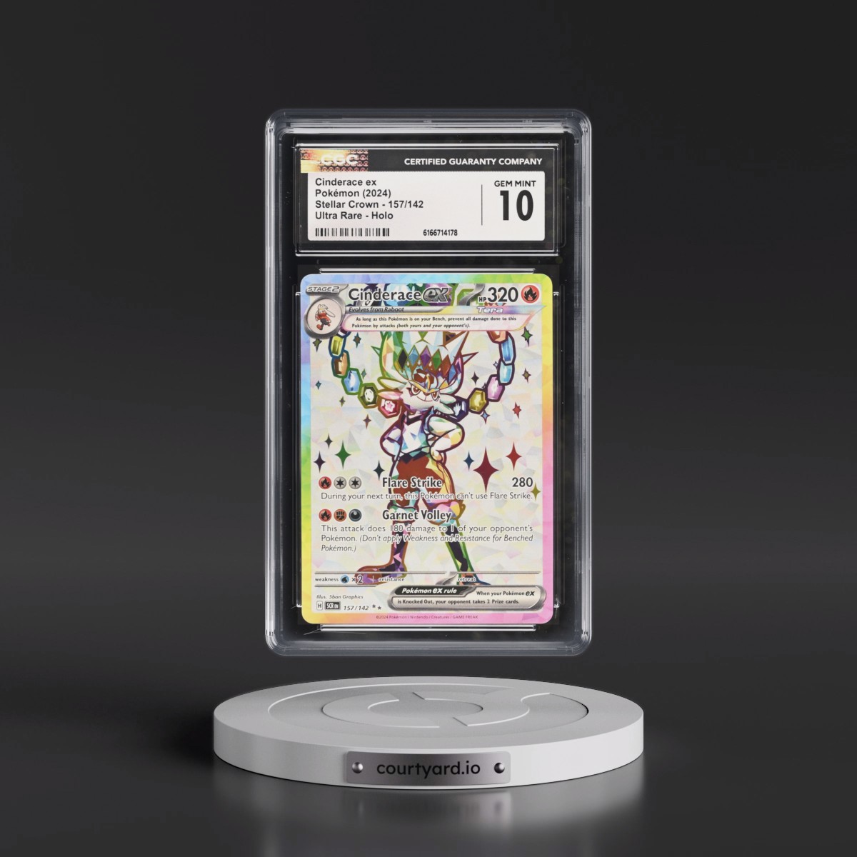 2024 Stellar Crown - SCR EN #157/142 Cinderace ex - Ultra Rare Holo (CGC 10 GEM MINT)