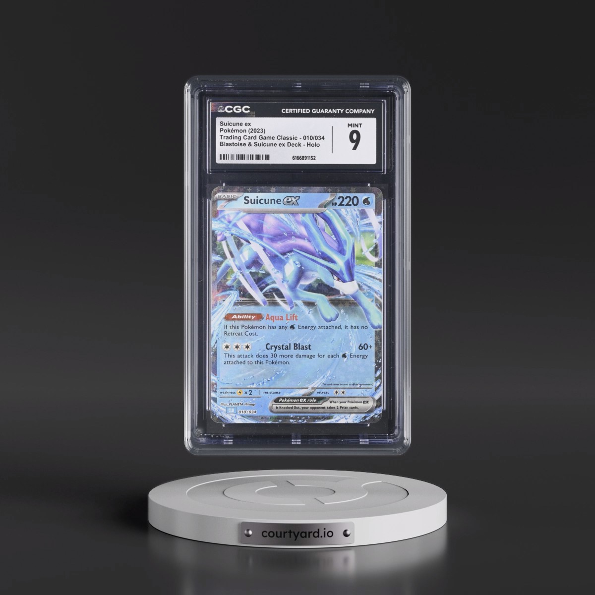 2023 Trading Card Game Classic - CLV, CLC, CLB #010/034 Suicune ex - Blastoise & Suicune ex Deck - CLB Holo (CGC 9 MINT)