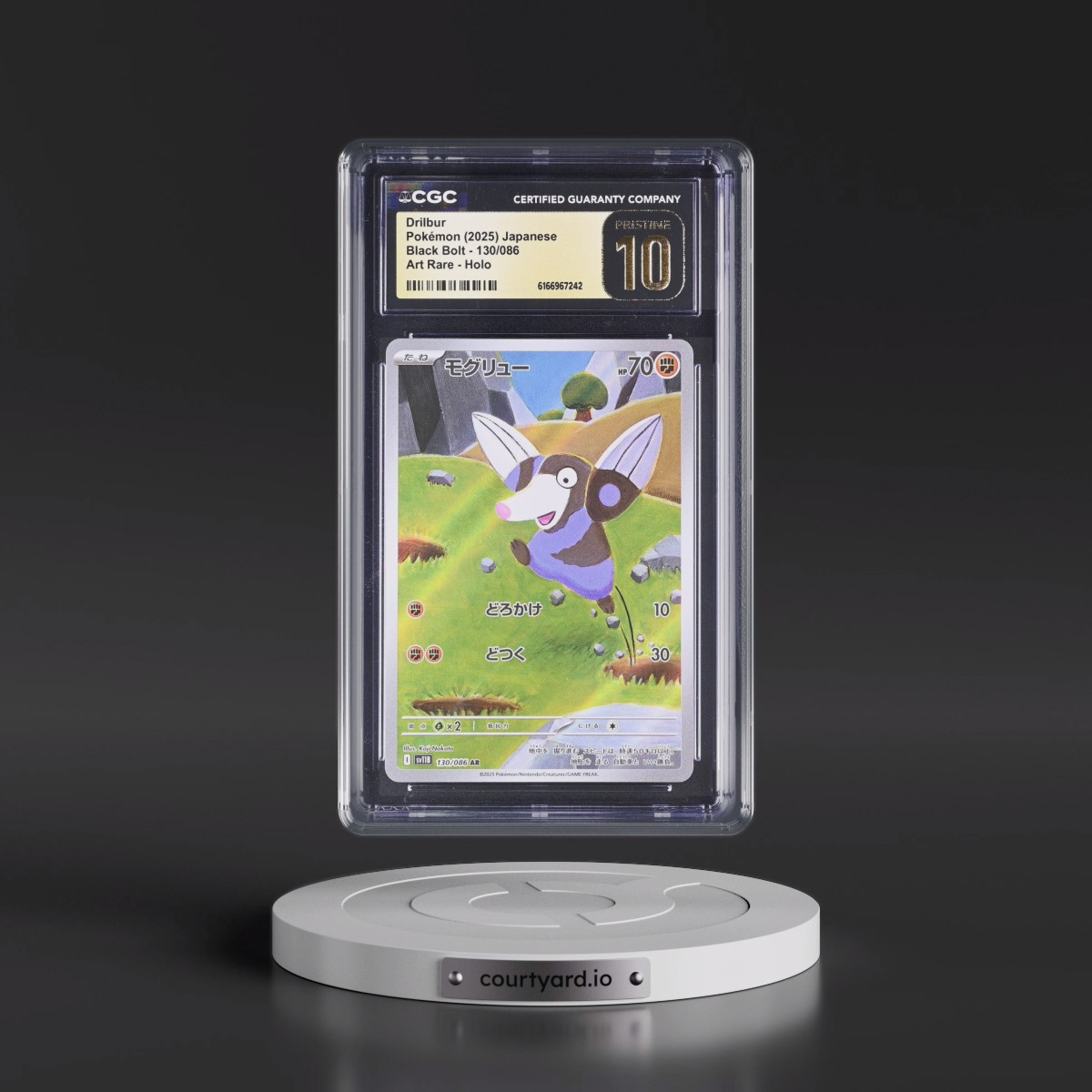 2025 Black Bolt - sv11B #130/086 Drilbur - Art Rare Holo (CGC 10 PRISTINE)