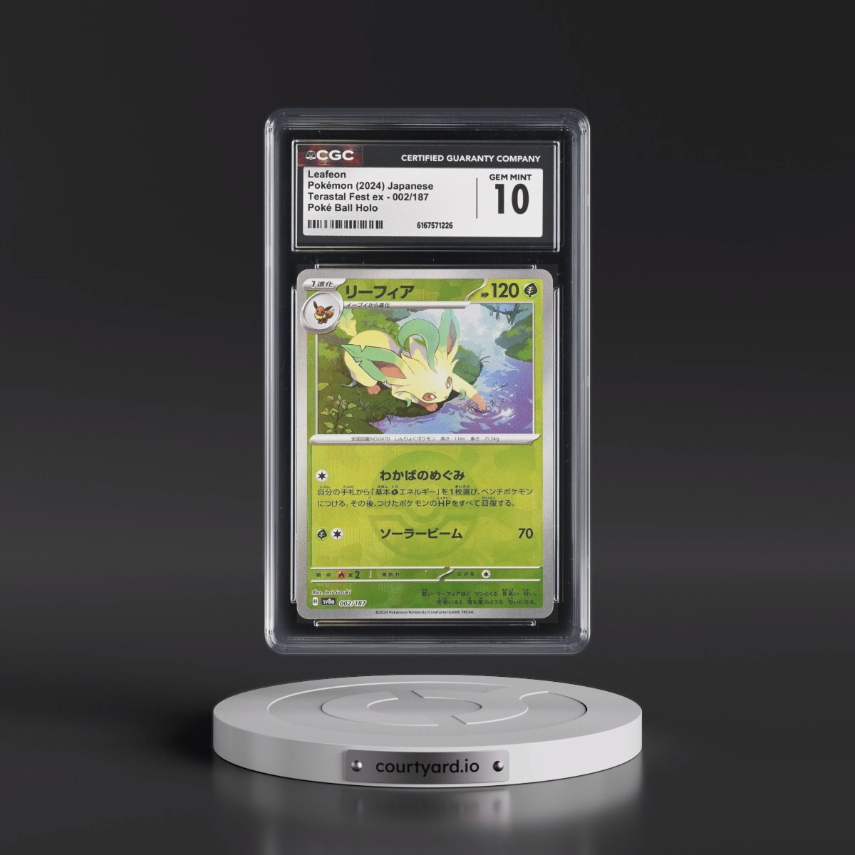 2024 High Class Pack: Terastal Fest ex - sv8a #002/187 Leafeon - Poké Ball Holo (CGC 10 GEM MINT)