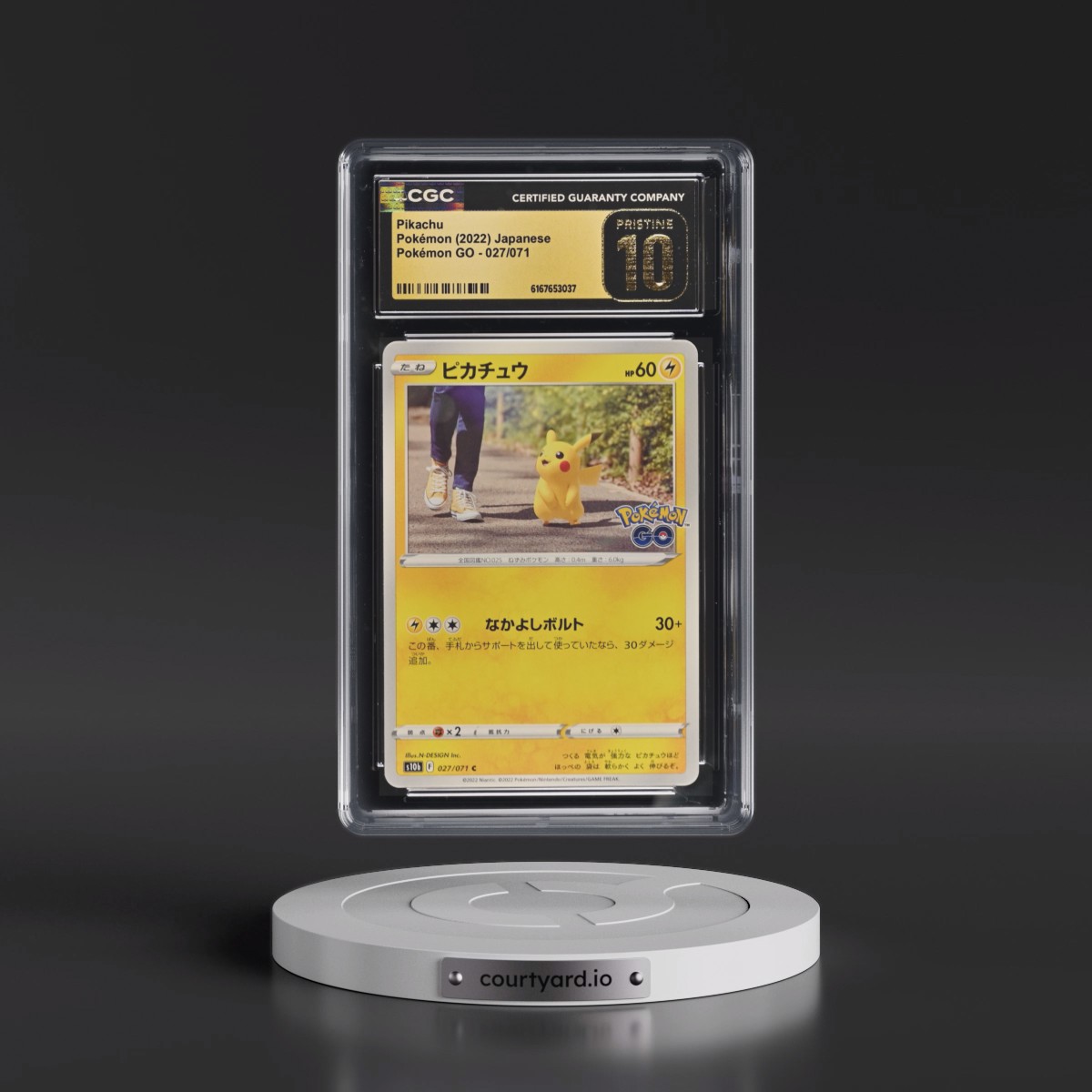 2022 Pokémon GO #027/071 Pikachu (CGC 10 PRISTINE)
