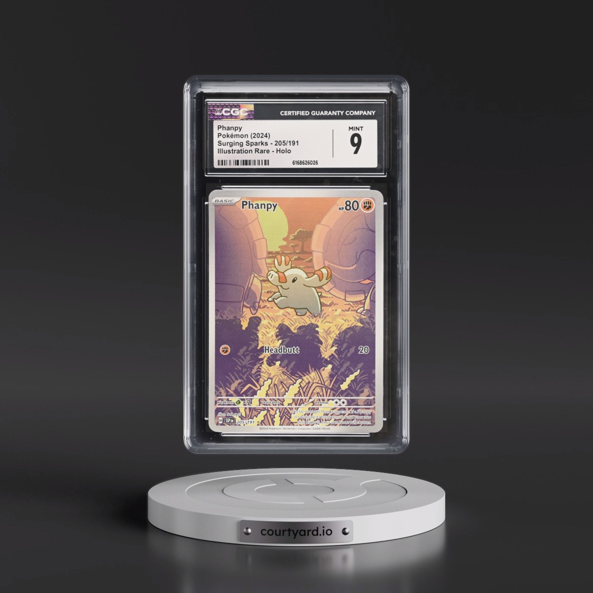 2024 Surging Sparks - SSP EN Phanpy - Illustration Rare Holo #205/191 CGC 9