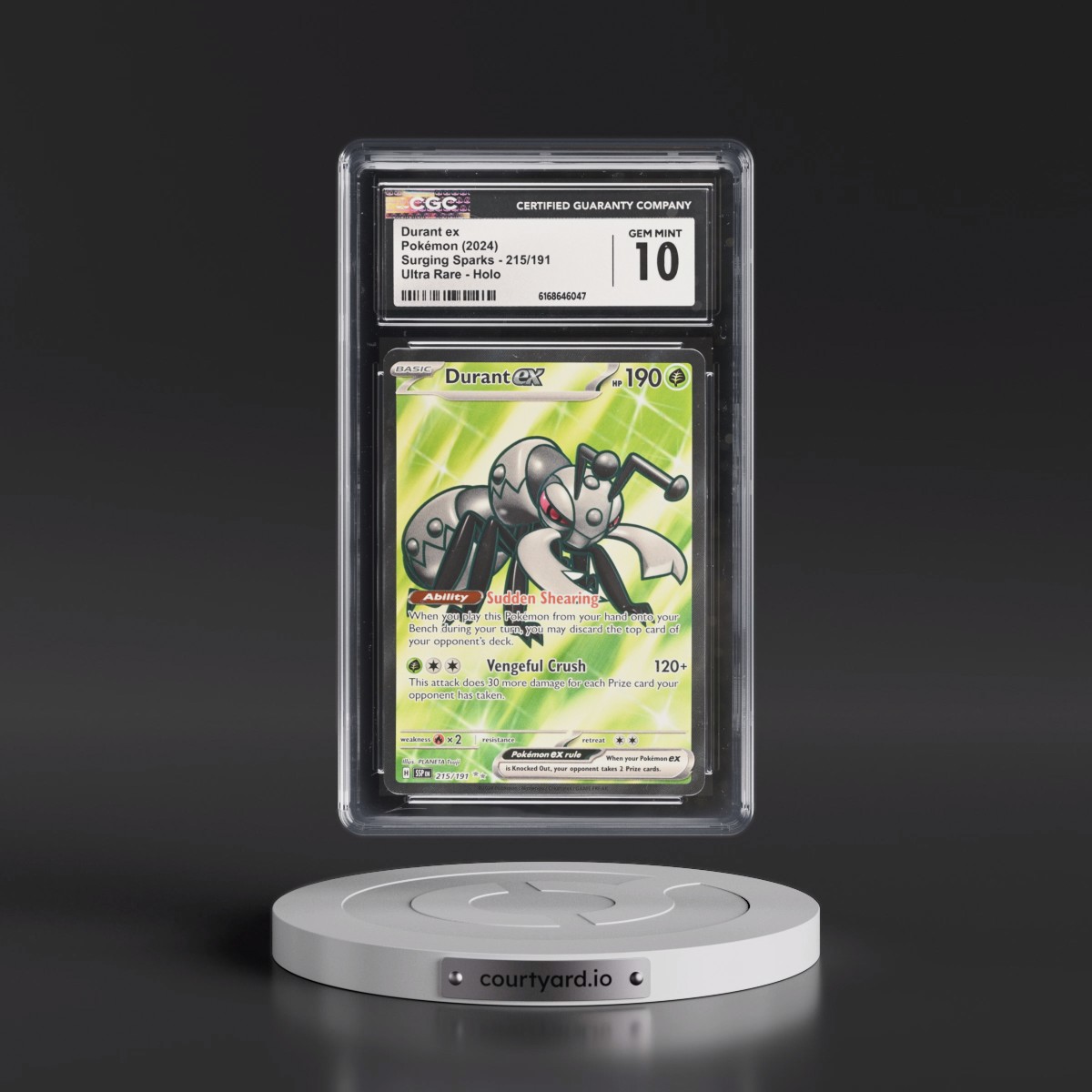 2024 Surging Sparks - SSP EN #215/191 Durant ex - Ultra Rare Holo (CGC 10 GEM MINT)