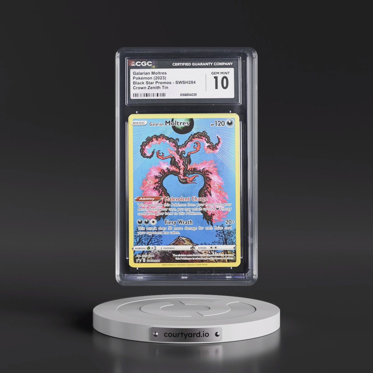 2017 Black Star Promos - Sword & Shield #SWSH284 Galarian Moltres - Crown Zenith Tin (Holo) (CGC 10 GEM MINT)