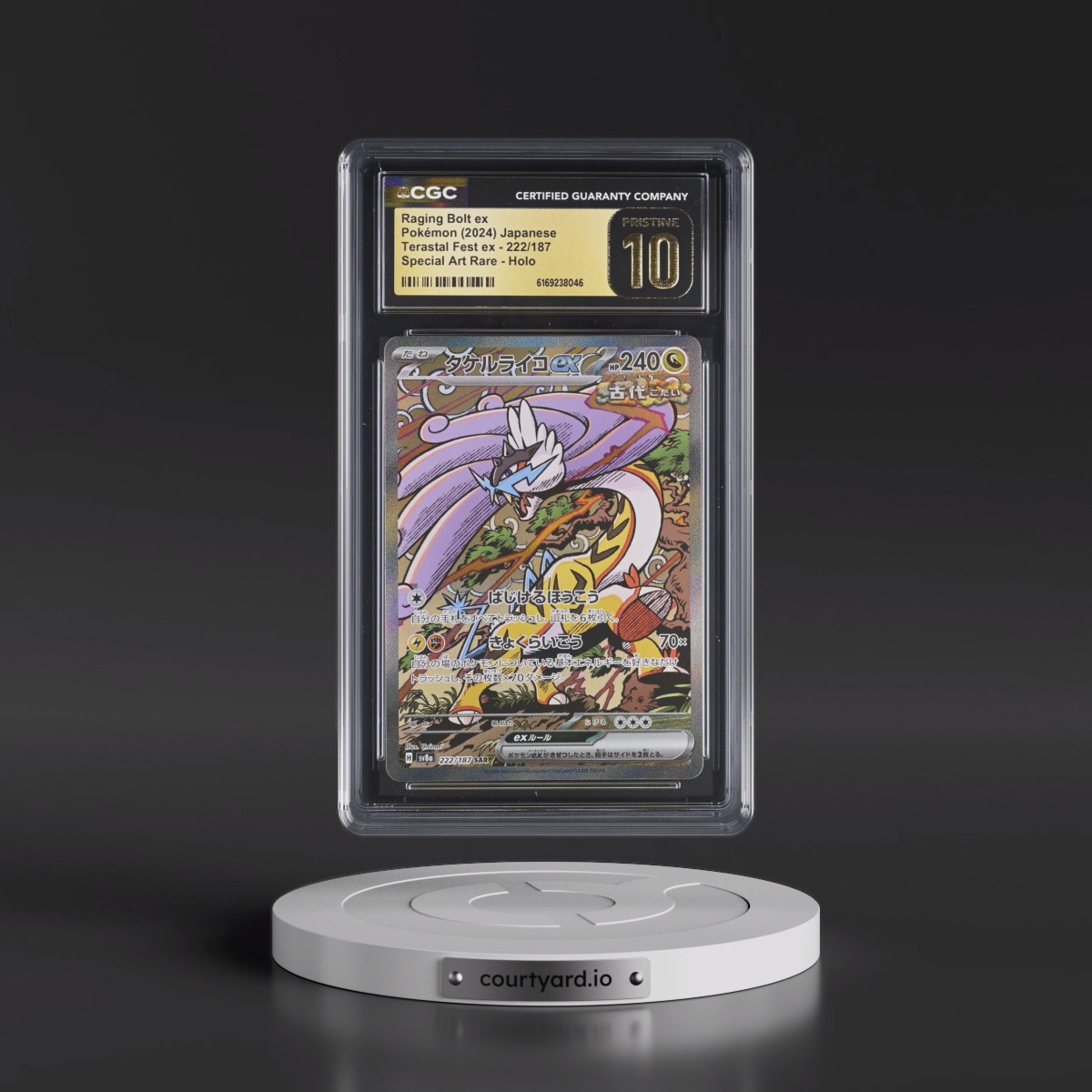 2024 High Class Pack: Terastal Fest ex - sv8a Raging Bolt ex - Special Art Rare Holo #222/187 CGC 10