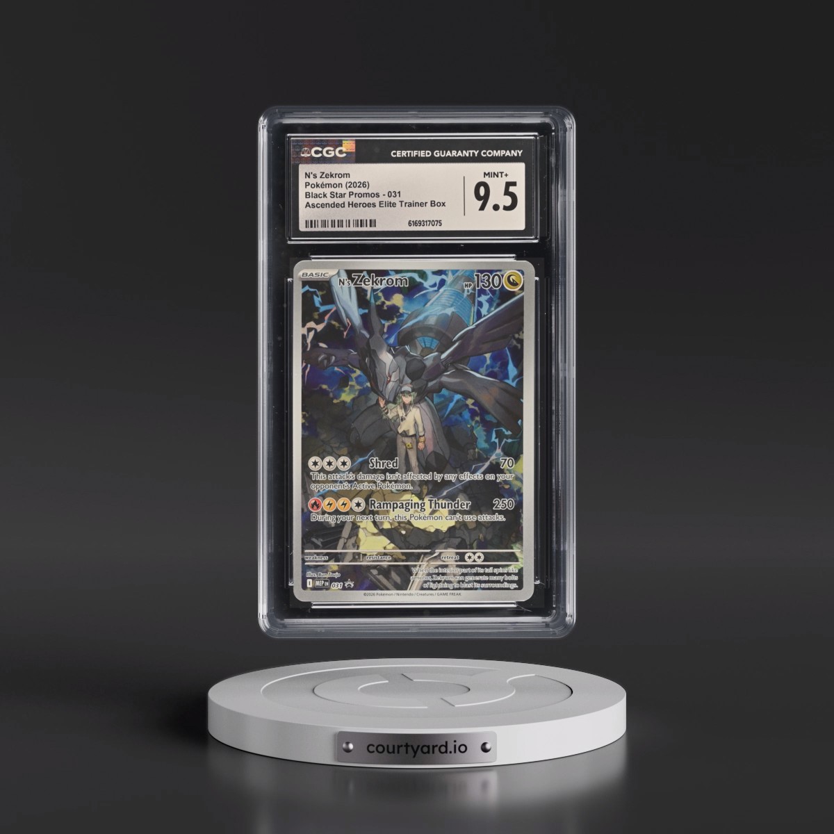 2025 Black Star Promos - Mega Evolution MEP EN #031 N's Zekrom - Ascended Heroes Elite Trainer Box (Holo) (CGC 9.5 MINT+)