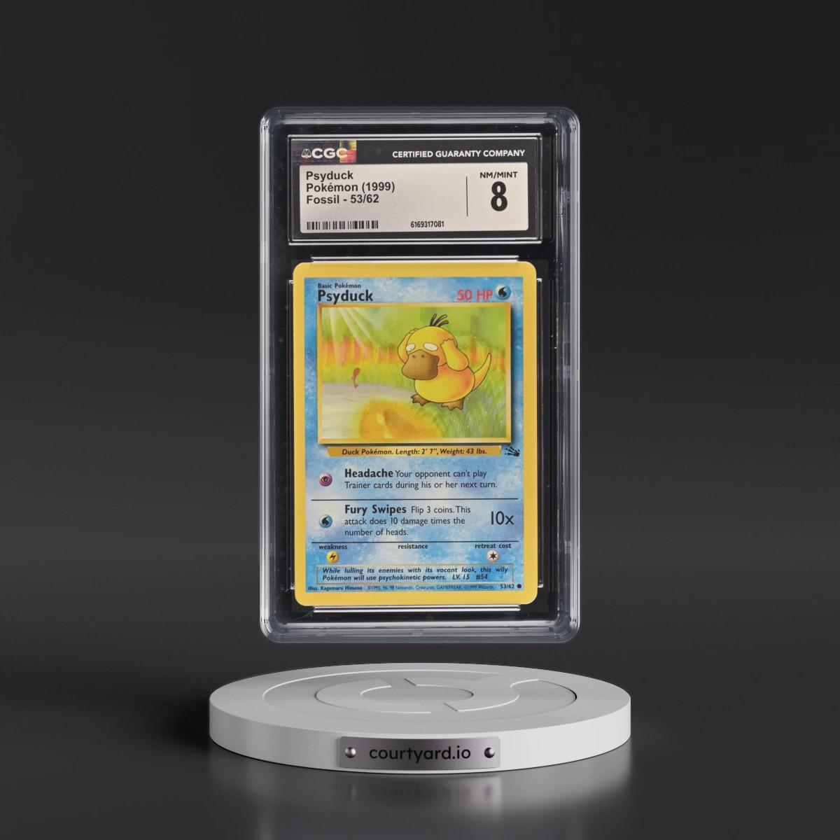 1999 Fossil #53/62 Psyduck (CGC 8 NM-MT)