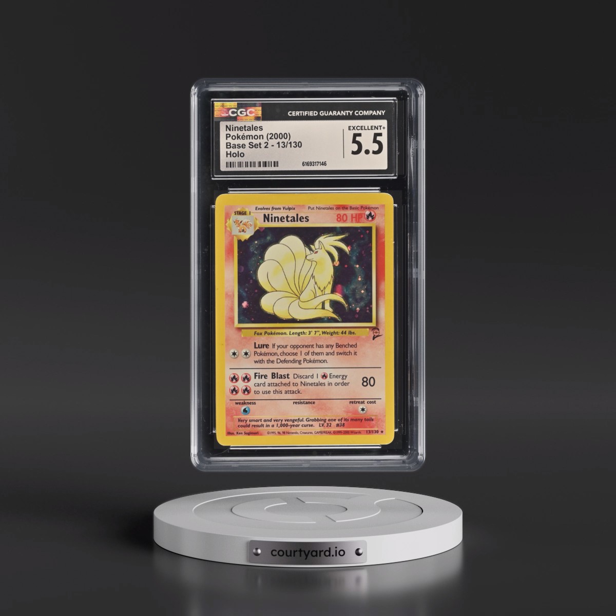 2000 Base Set 2 #13/130 Ninetales - Holo (CGC 5.5 EX+)