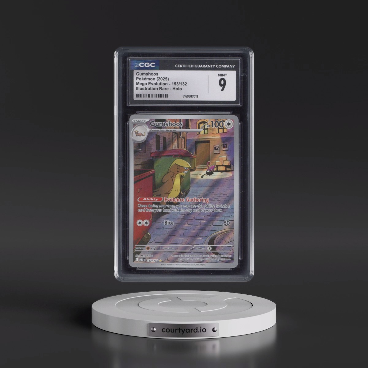 2025 Mega Evolution - MEG EN #153/132 Gumshoos - Illustration Rare Holo (CGC 9 MINT)