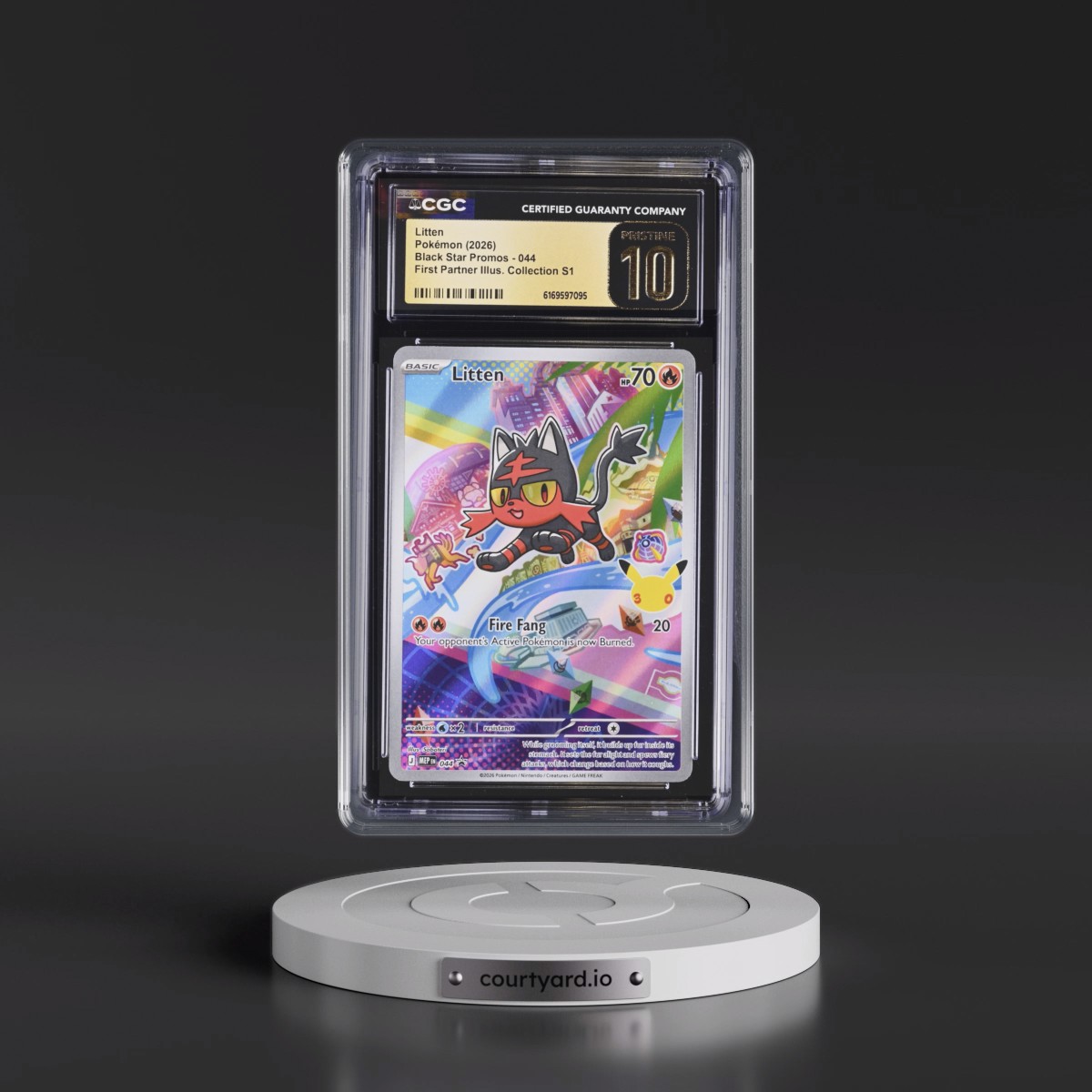 2025 Black Star Promos - Mega Evolution MEP EN #044 Litten - First Partner Illustration Collection Series 1 (Holo) (CGC 10 PRISTINE)