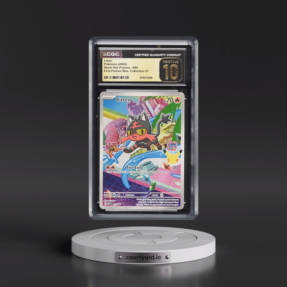 2025 Black Star Promos - Mega Evolution MEP EN #044 Litten - First Partner Illustration Collection Series 1 (Holo) (CGC 10 PRISTINE)