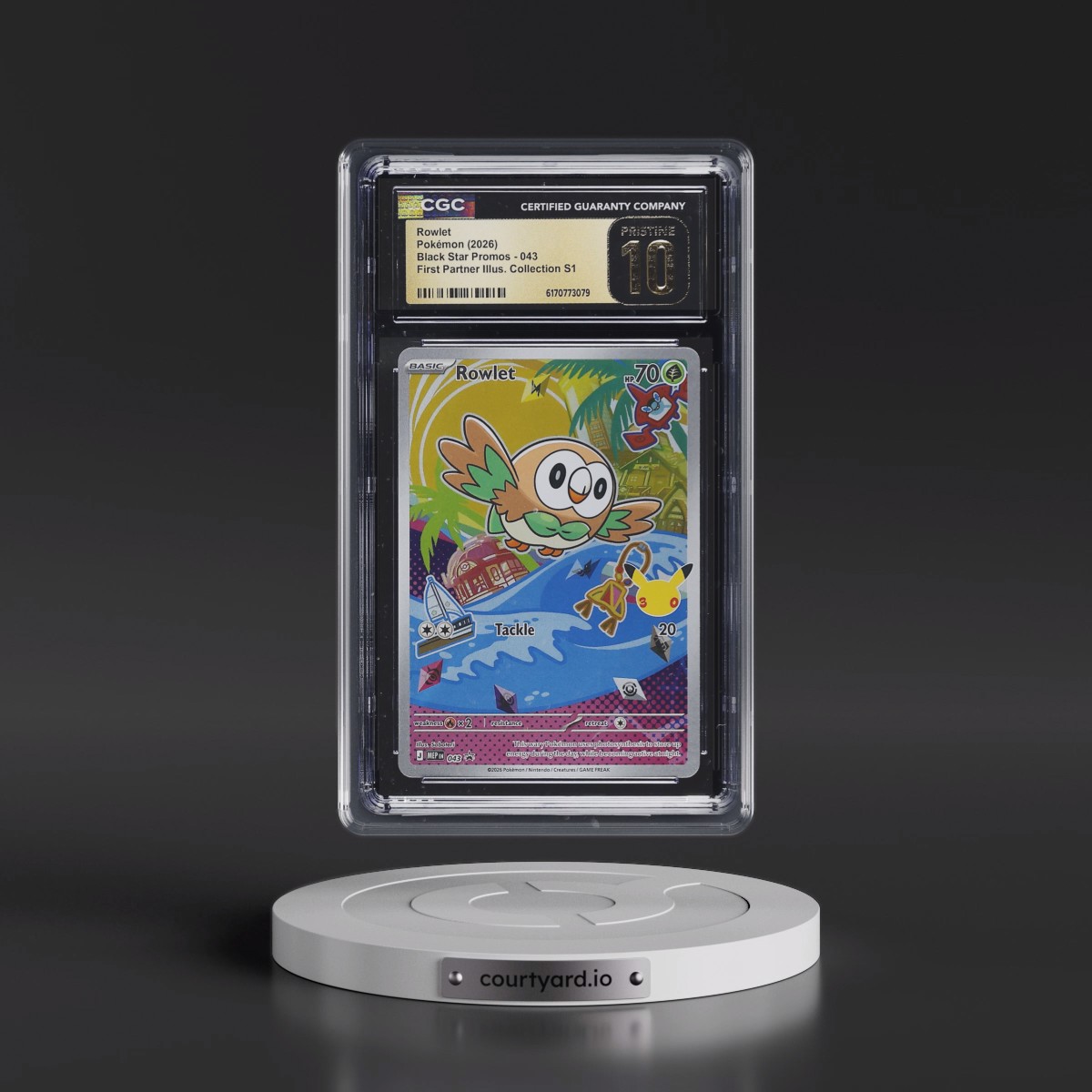 2025 Black Star Promos - Mega Evolution MEP EN #043 Rowlet - First Partner Illustration Collection Series 1 (Holo) (CGC 10 PRISTINE)
