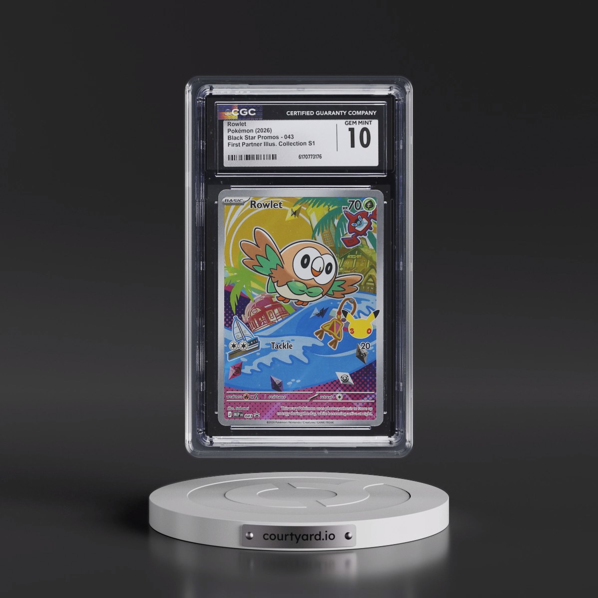 2025 Black Star Promos - Mega Evolution MEP EN #043 Rowlet - First Partner Illustration Collection Series 1 (Holo) (CGC 10 GEM MINT)