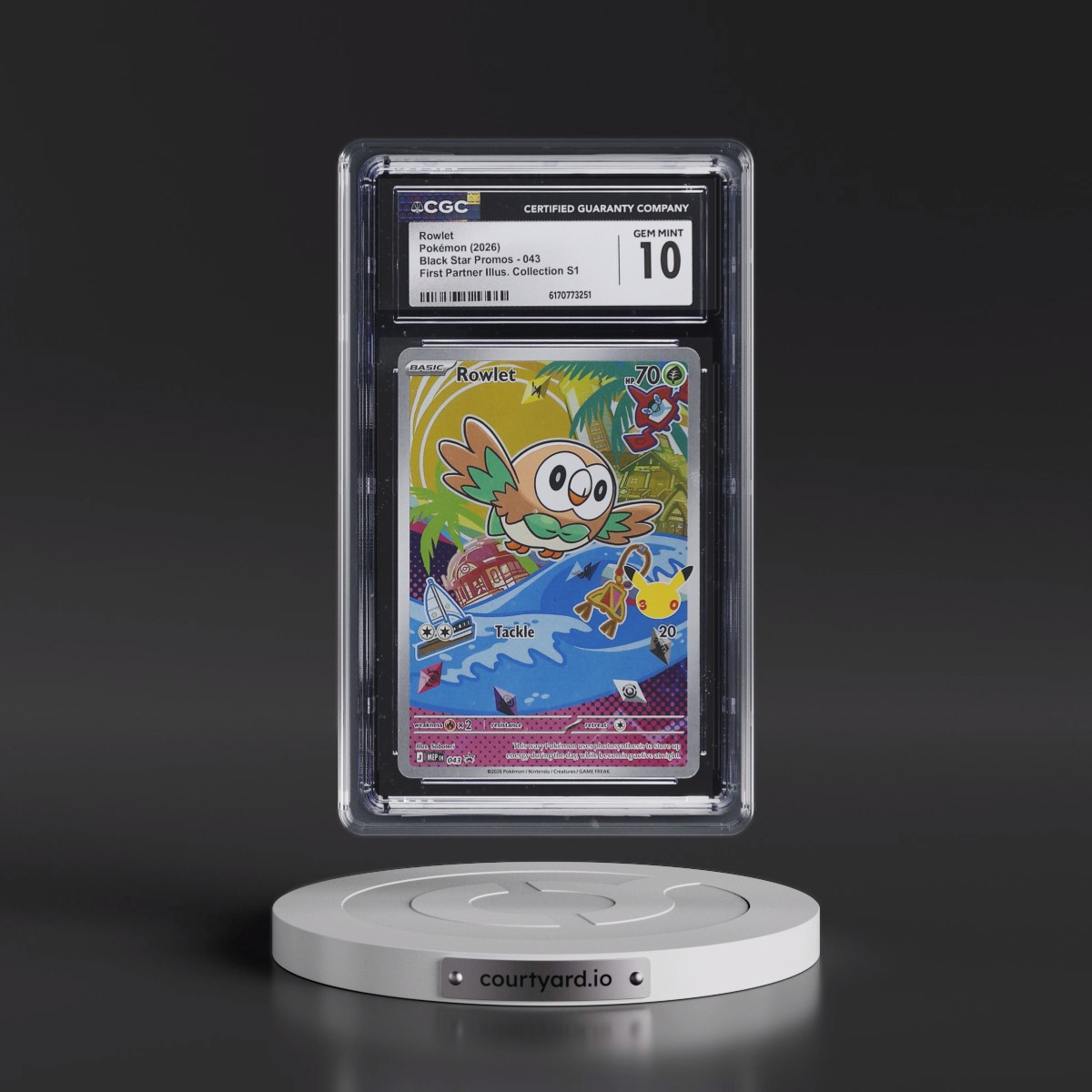 2025 Black Star Promos - Mega Evolution MEP EN #043 Rowlet - First Partner Illustration Collection Series 1 (Holo) (CGC 10 GEM MINT)