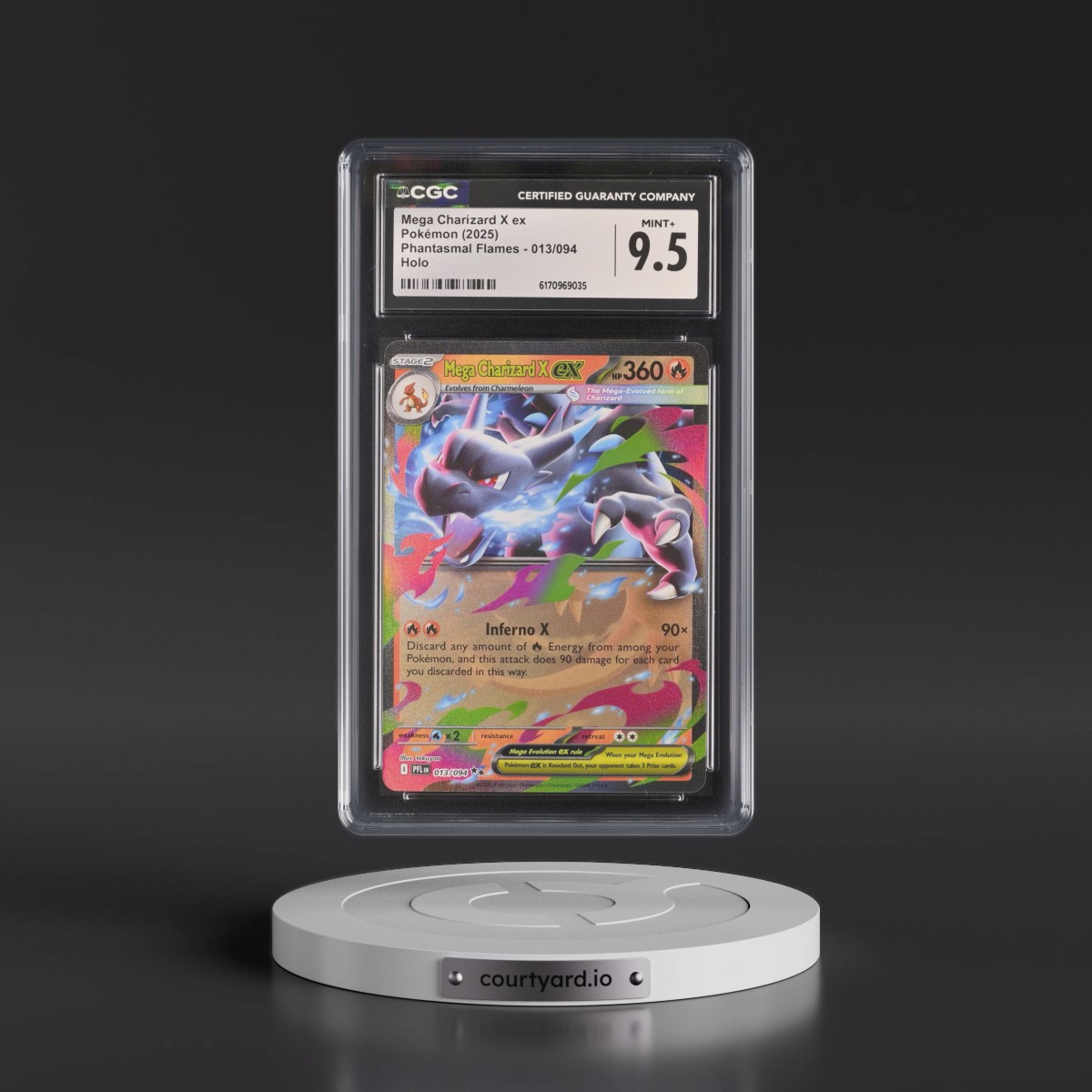 2025 Phantasmal Flames - PFL EN #013/094 Mega Charizard X ex - Holo (CGC 9.5 MINT+)