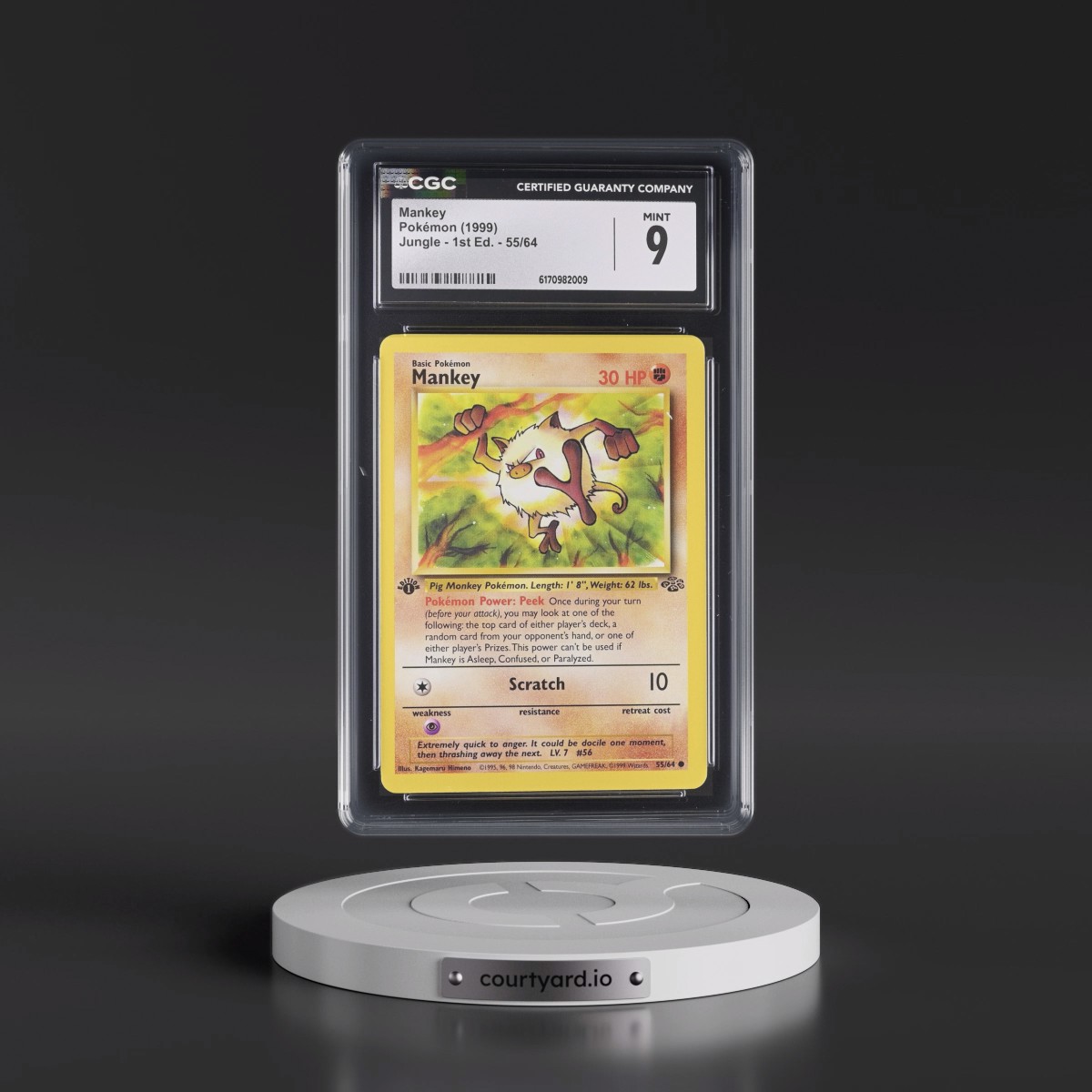 1999 Jungle #55/64 Mankey - 1st Edition 1st Edition (CGC 9 MINT)