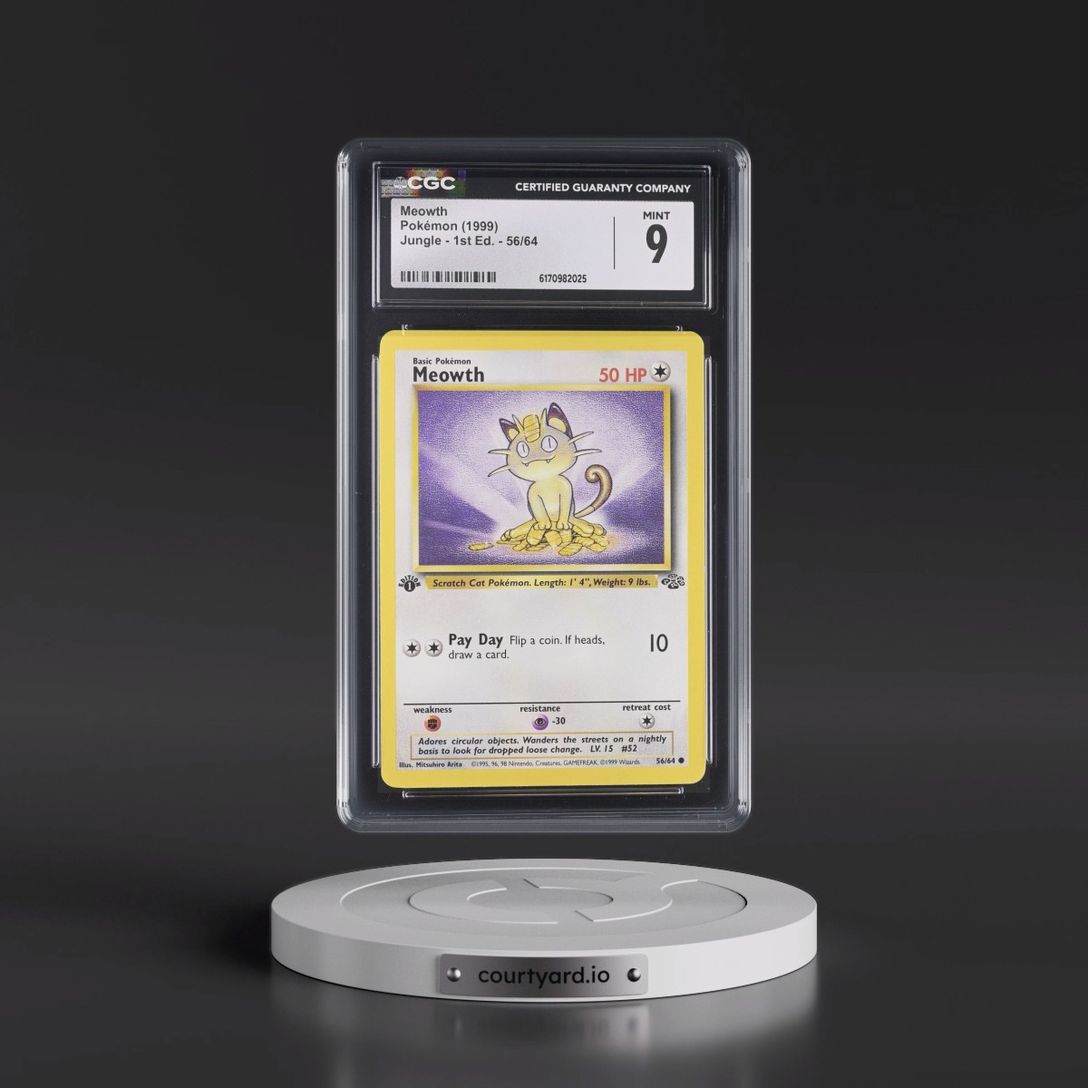 1999 Jungle #56/64 Meowth - 1st Edition 1st Edition (CGC 9 MINT)