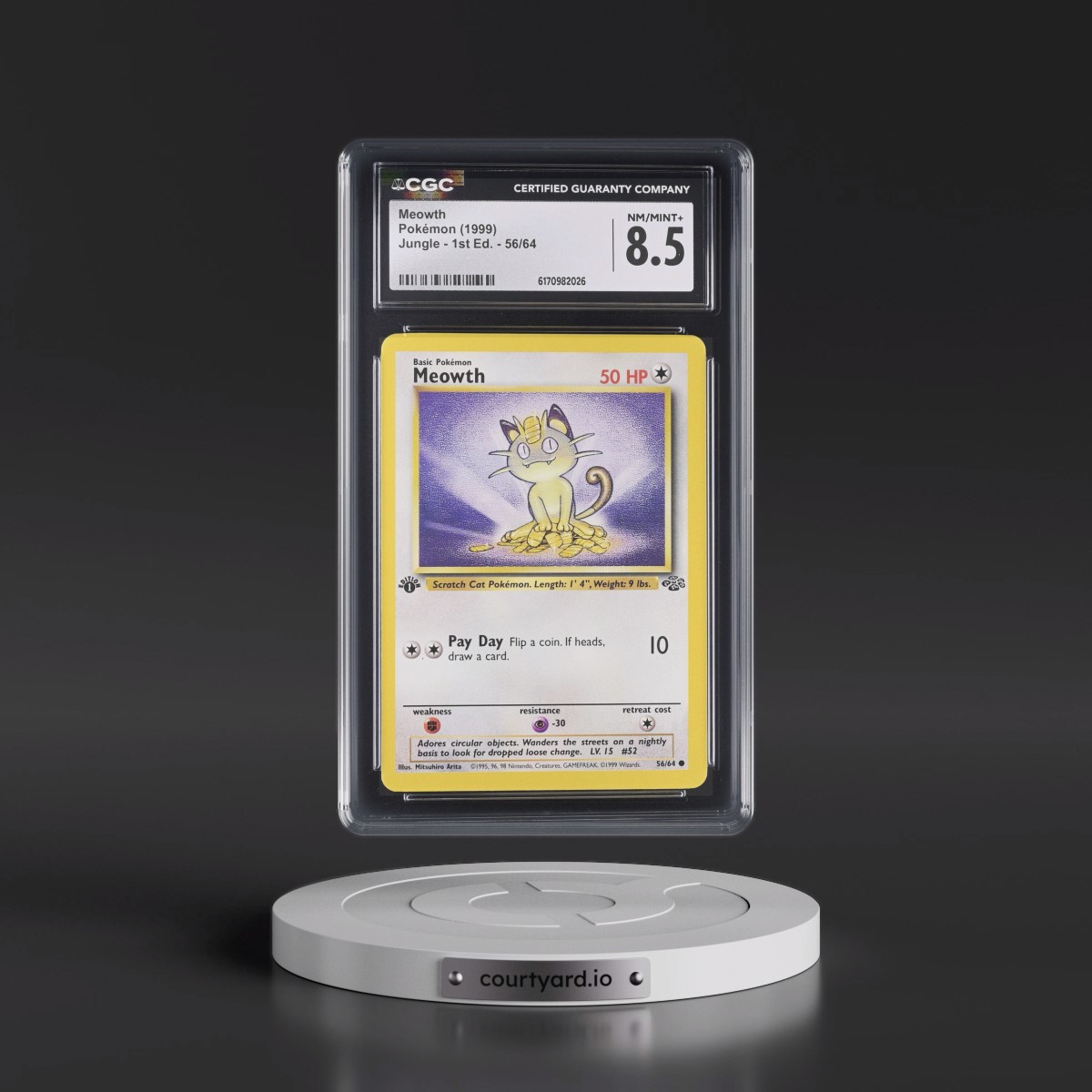 1999 Jungle #56/64 Meowth - 1st Edition 1st Edition (CGC 8.5 NM-MT+)