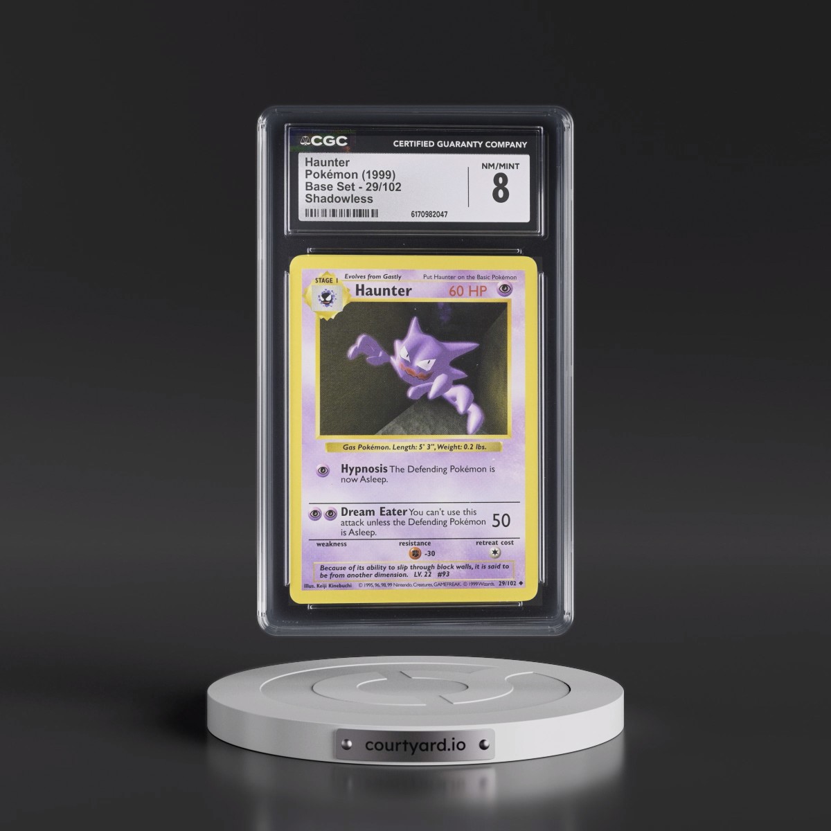 1999 Base Set #29/102 Haunter - Shadowless Shadowless (CGC 8 NM-MT)