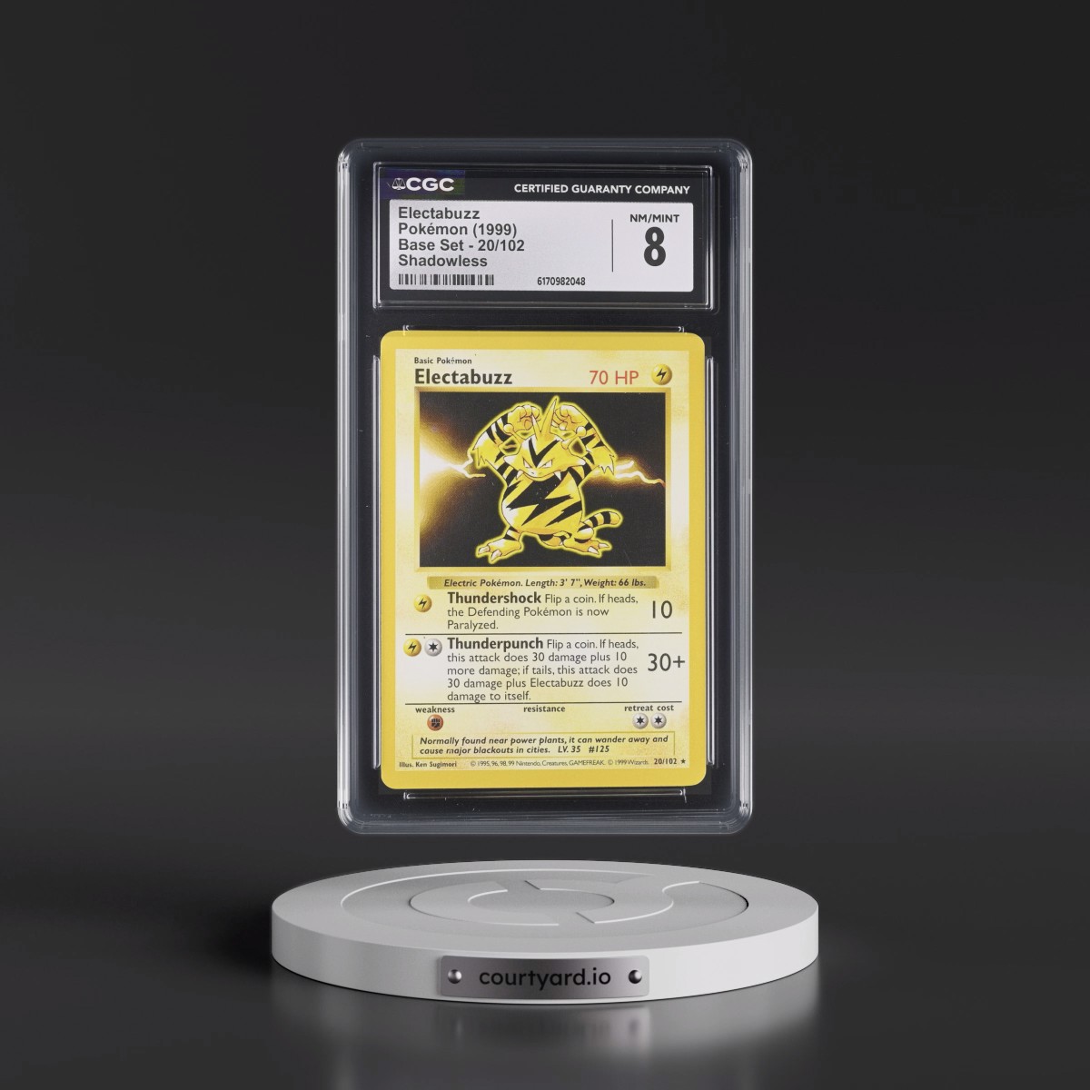 1999 Base Set #20/102 Electabuzz - Shadowless Shadowless (CGC 8 NM-MT)