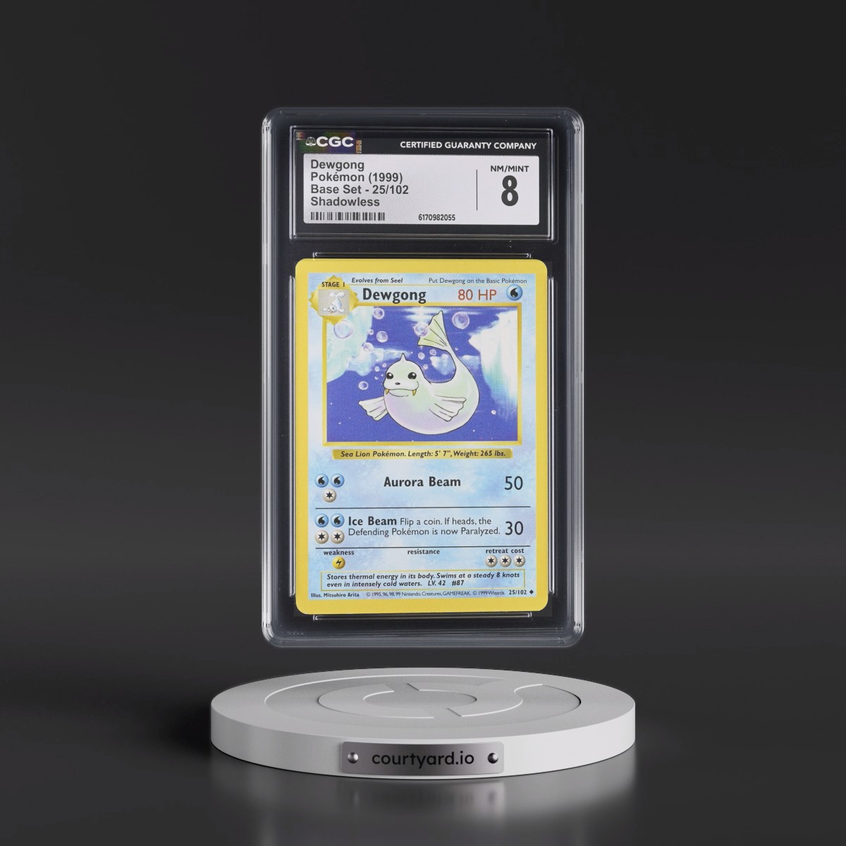 1999 Base Set #25/102 Dewgong - Shadowless Shadowless (CGC 8 NM-MT)