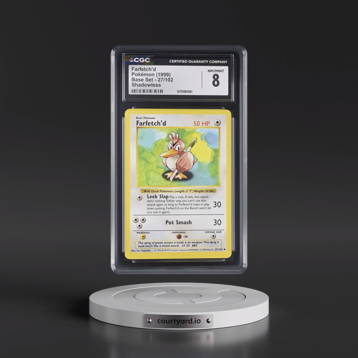 1999 Base Set #27/102 Farfetch'd - Shadowless Shadowless (CGC 8 NM-MT)