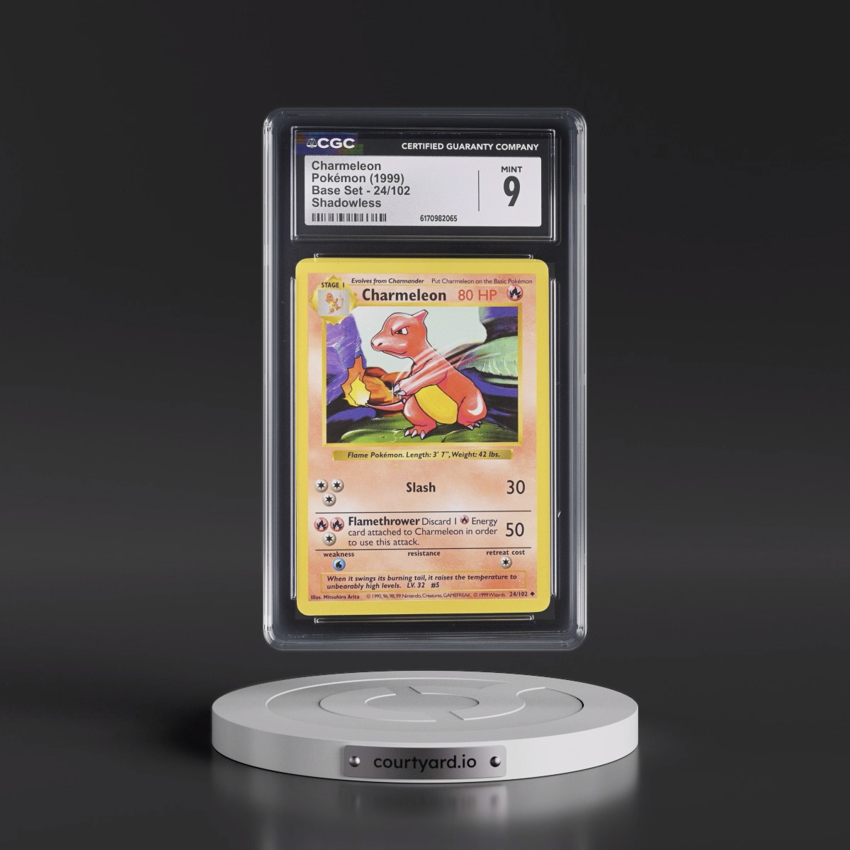 1999 Base Set #24/102 Charmeleon - Shadowless Shadowless (CGC 9 MINT)